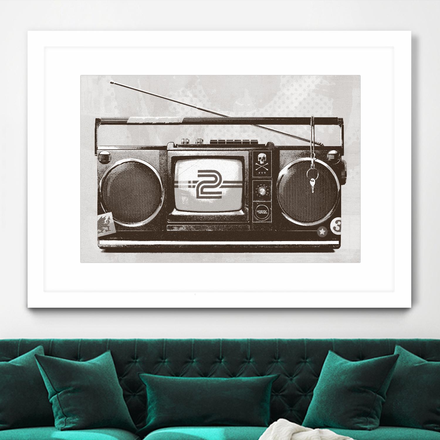 Stereo Broadcast by Hidden Moves on GIANT ART - white contemporary