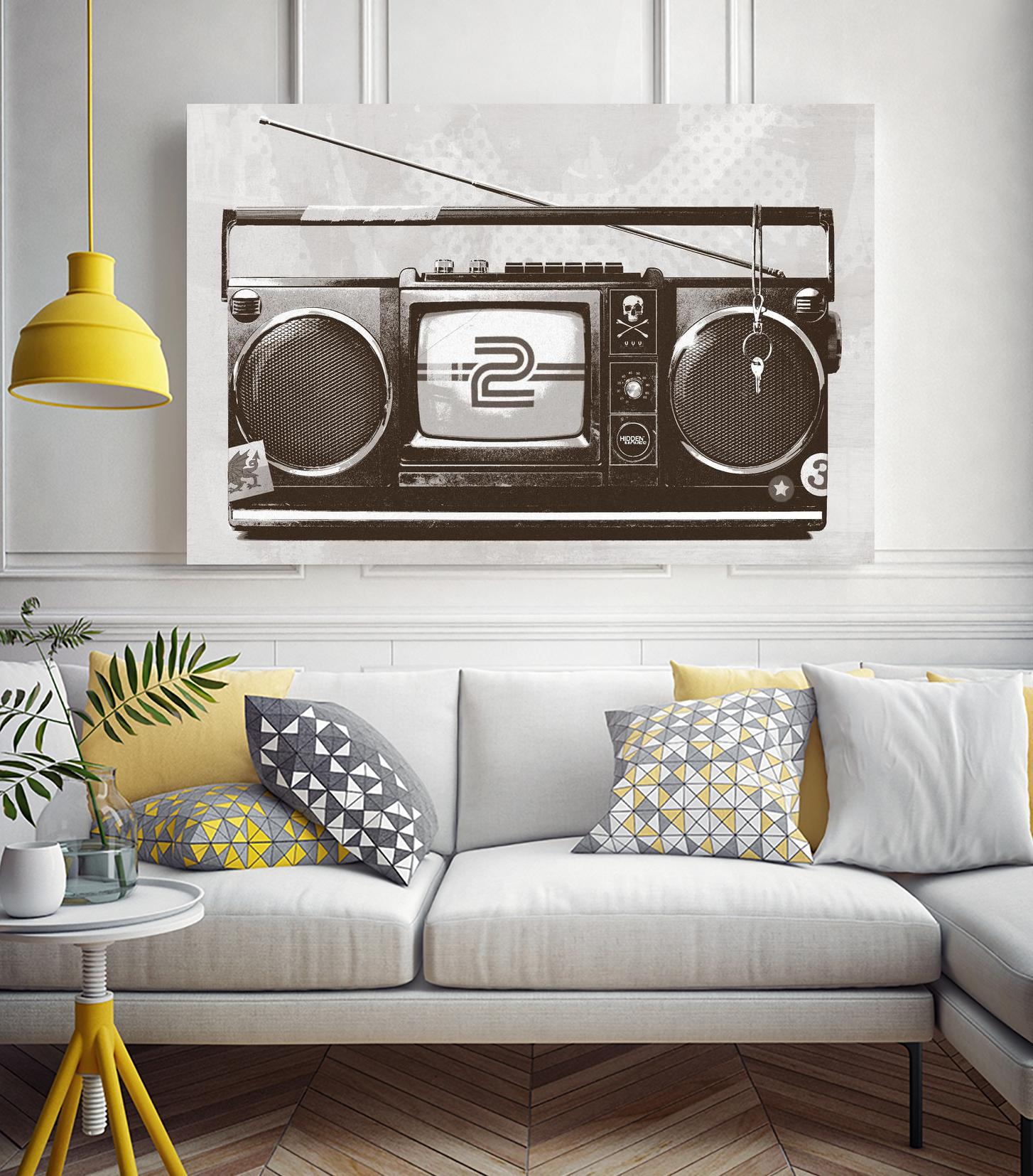 Stereo Broadcast by Hidden Moves on GIANT ART - white contemporary