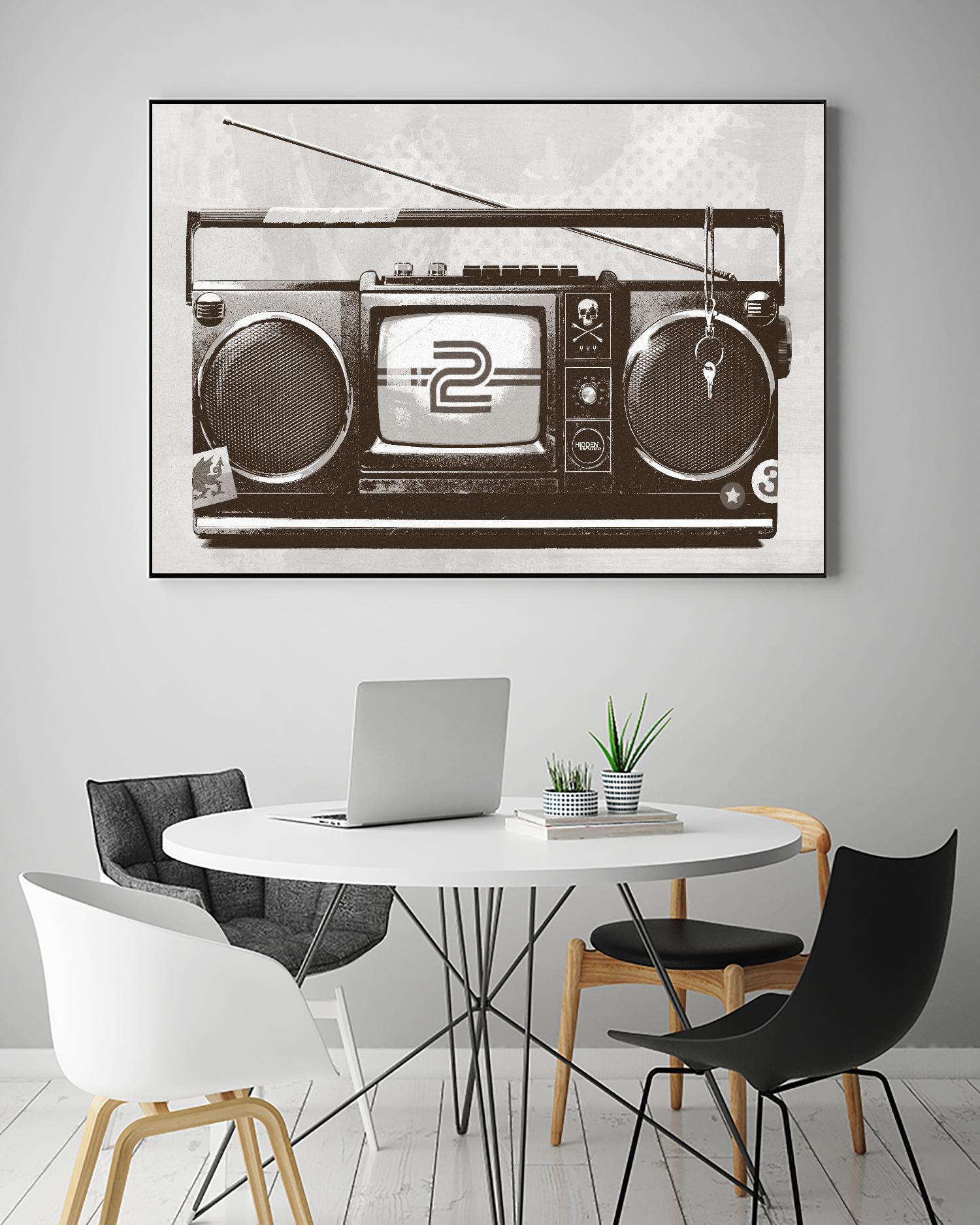 Stereo Broadcast by Hidden Moves on GIANT ART - white contemporary