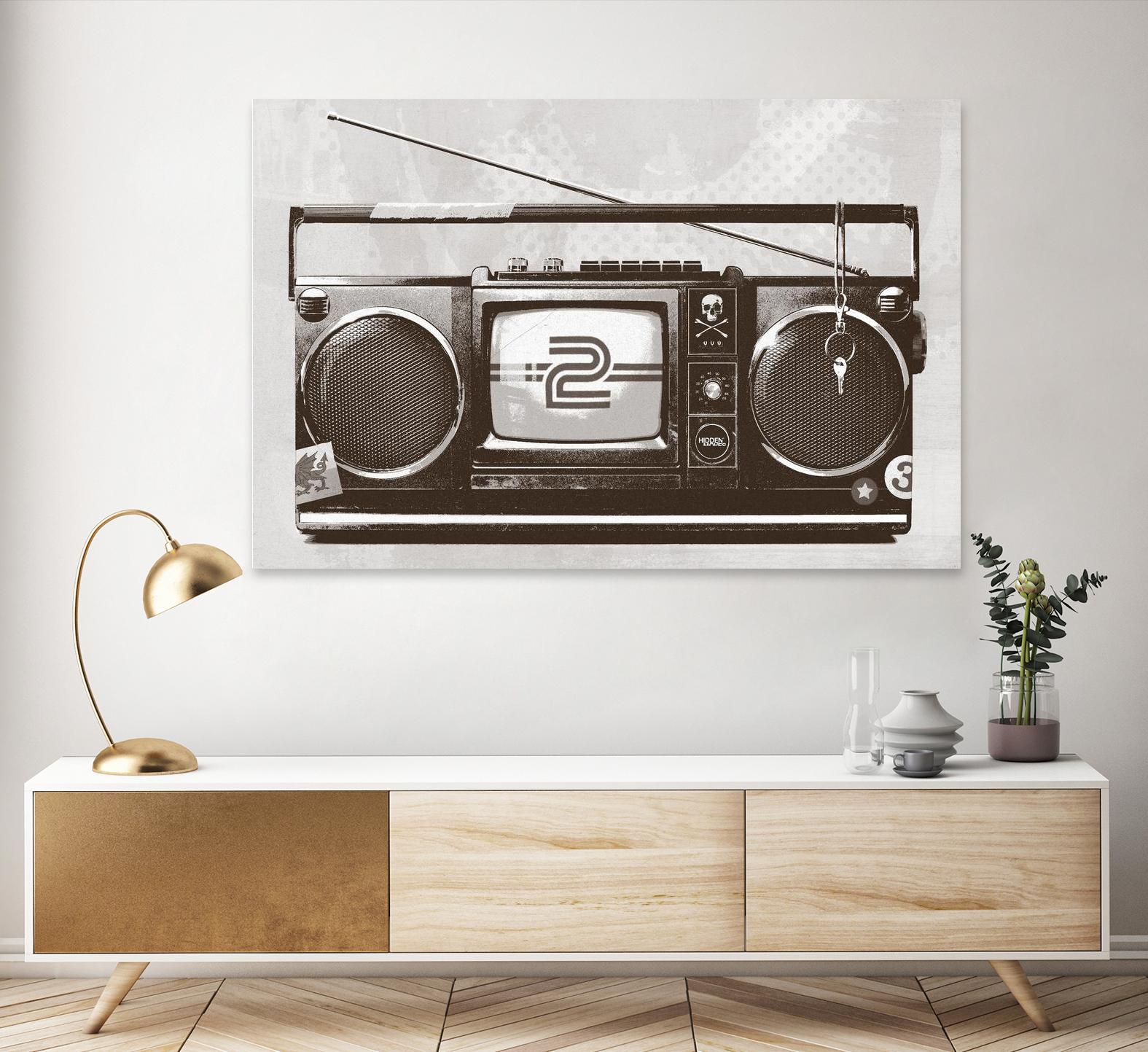 Stereo Broadcast by Hidden Moves on GIANT ART - white contemporary