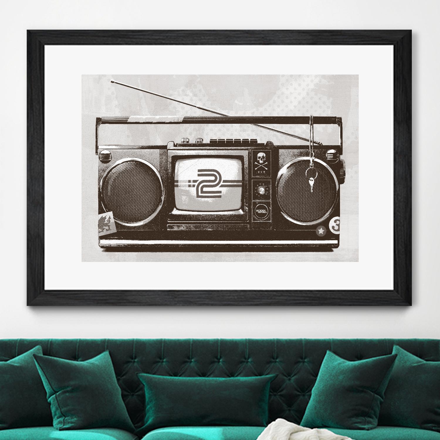 Stereo Broadcast by Hidden Moves on GIANT ART - white contemporary