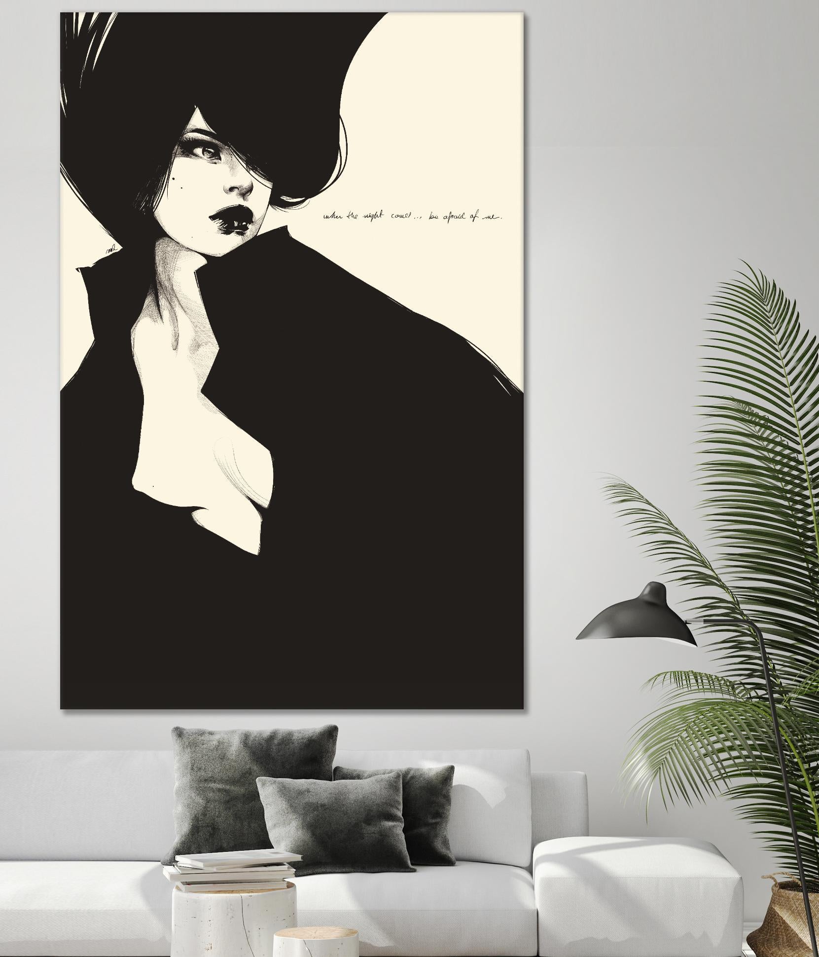 When the night comes by Manuel Rebollo on GIANT ART - yellow men and women