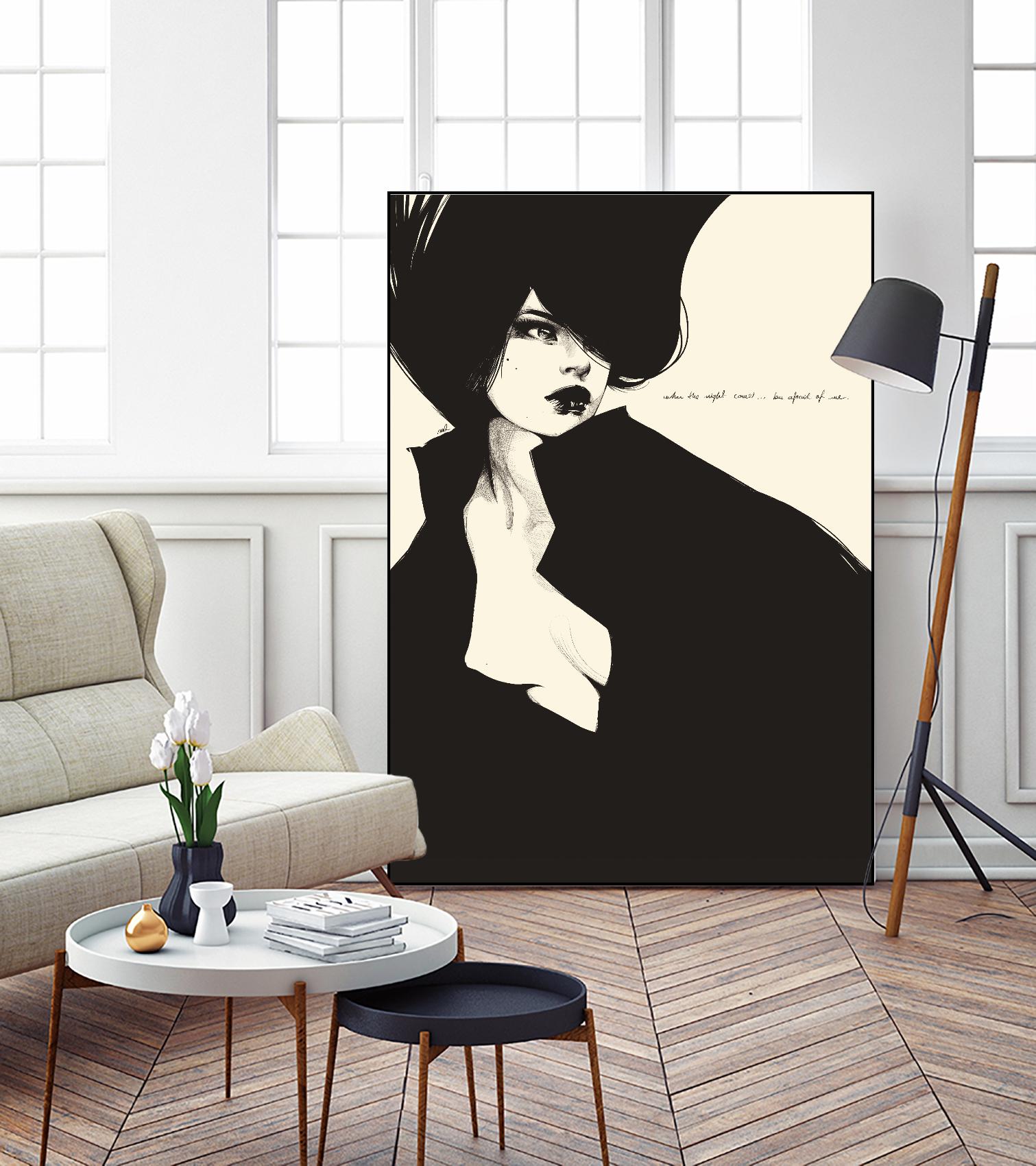 When the night comes by Manuel Rebollo on GIANT ART - yellow men and women