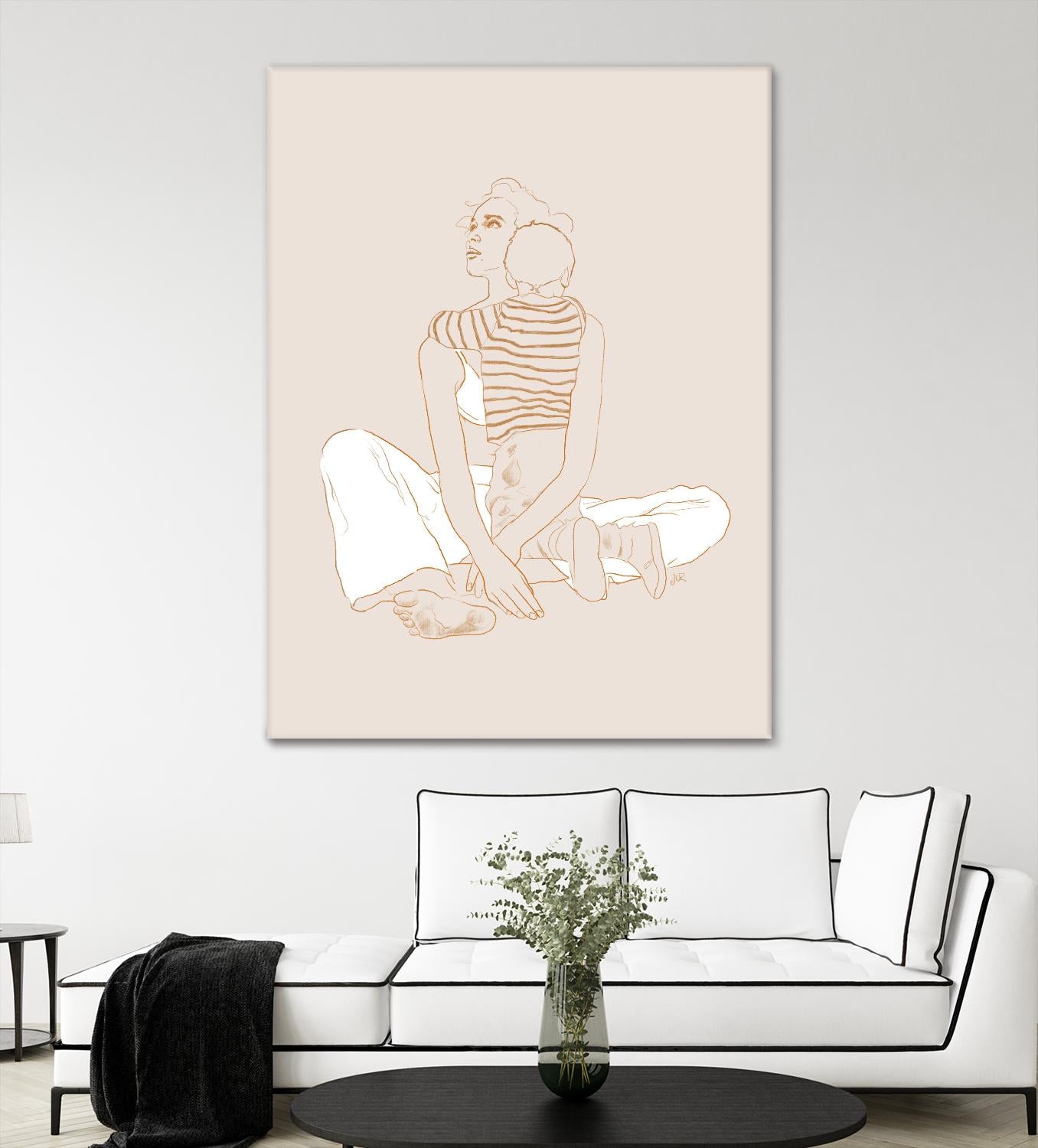 A mother and son  by Jenny Liz Rome on GIANT ART - beige art for kids women and child