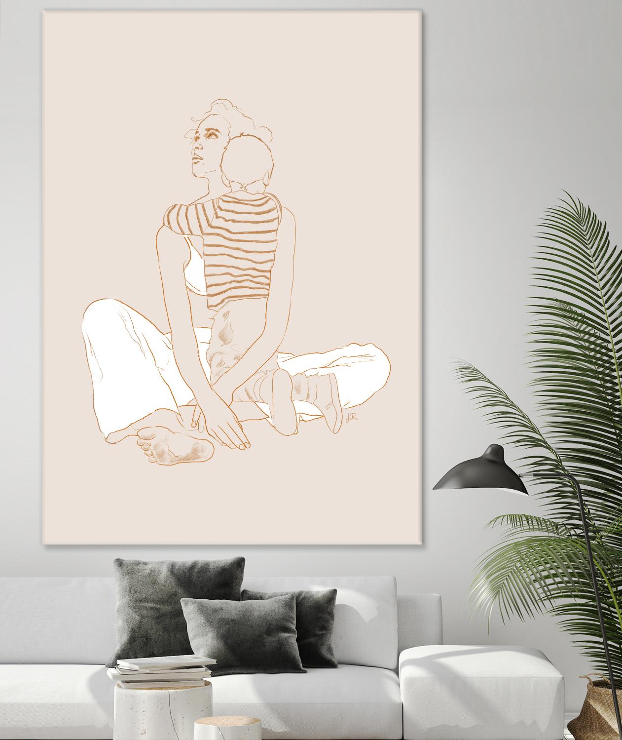 A mother and son  by Jenny Liz Rome on GIANT ART - beige art for kids women and child