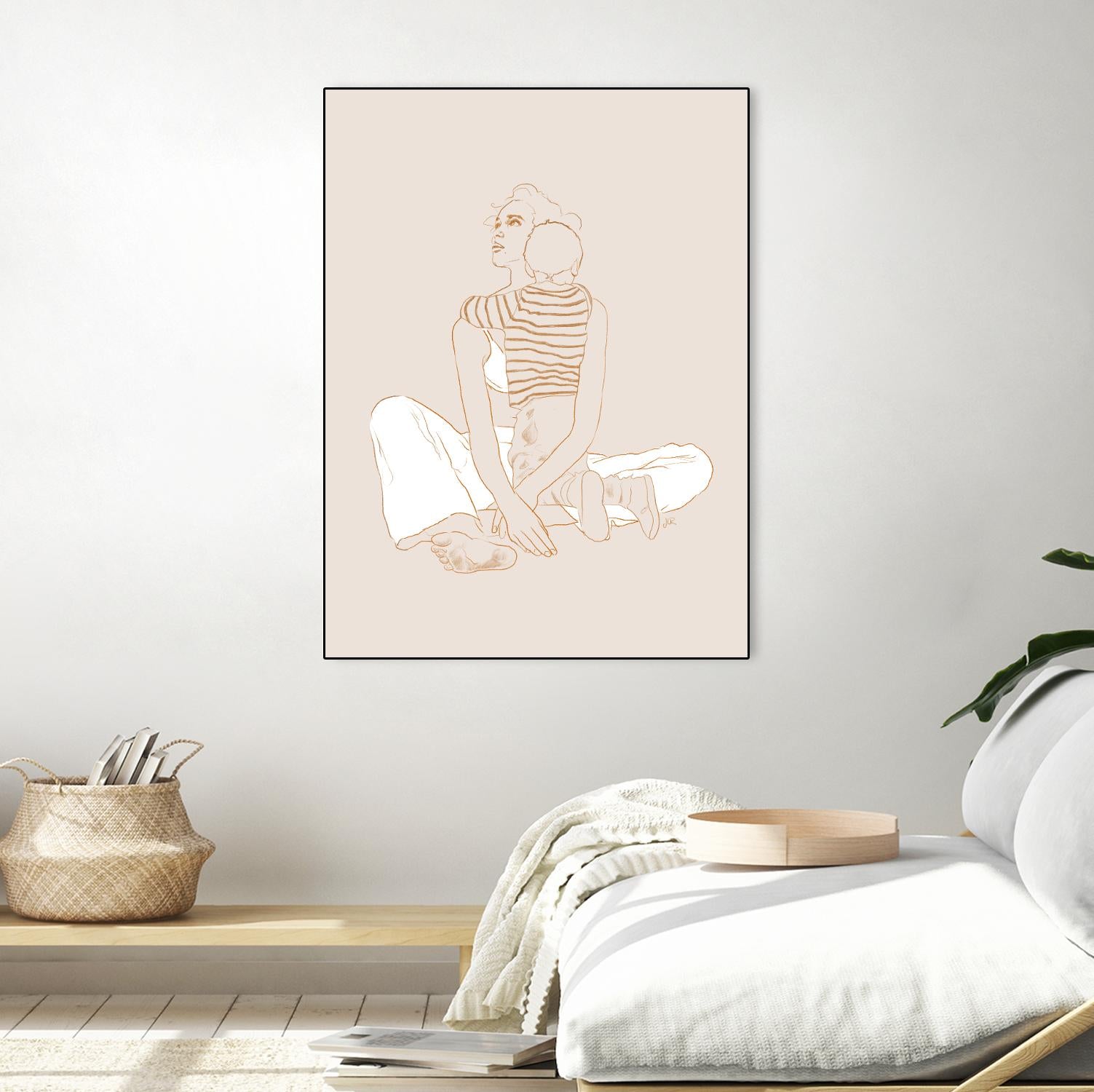 A mother and son  by Jenny Liz Rome on GIANT ART - beige art for kids women and child