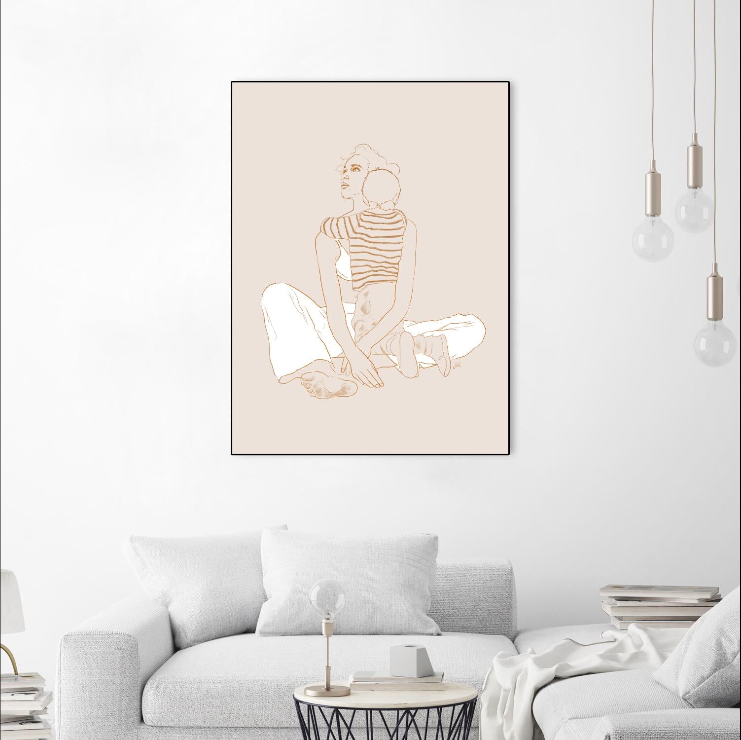 A mother and son  by Jenny Liz Rome on GIANT ART - beige art for kids women and child