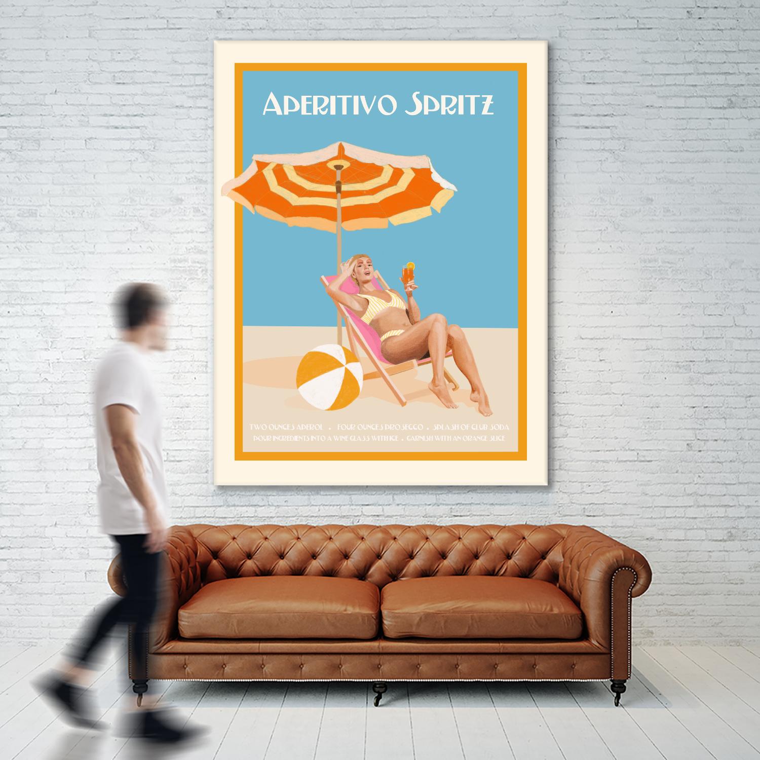Aperitivo Spritz by Jenny Liz Rome on GIANT ART - orange figurative cocktail