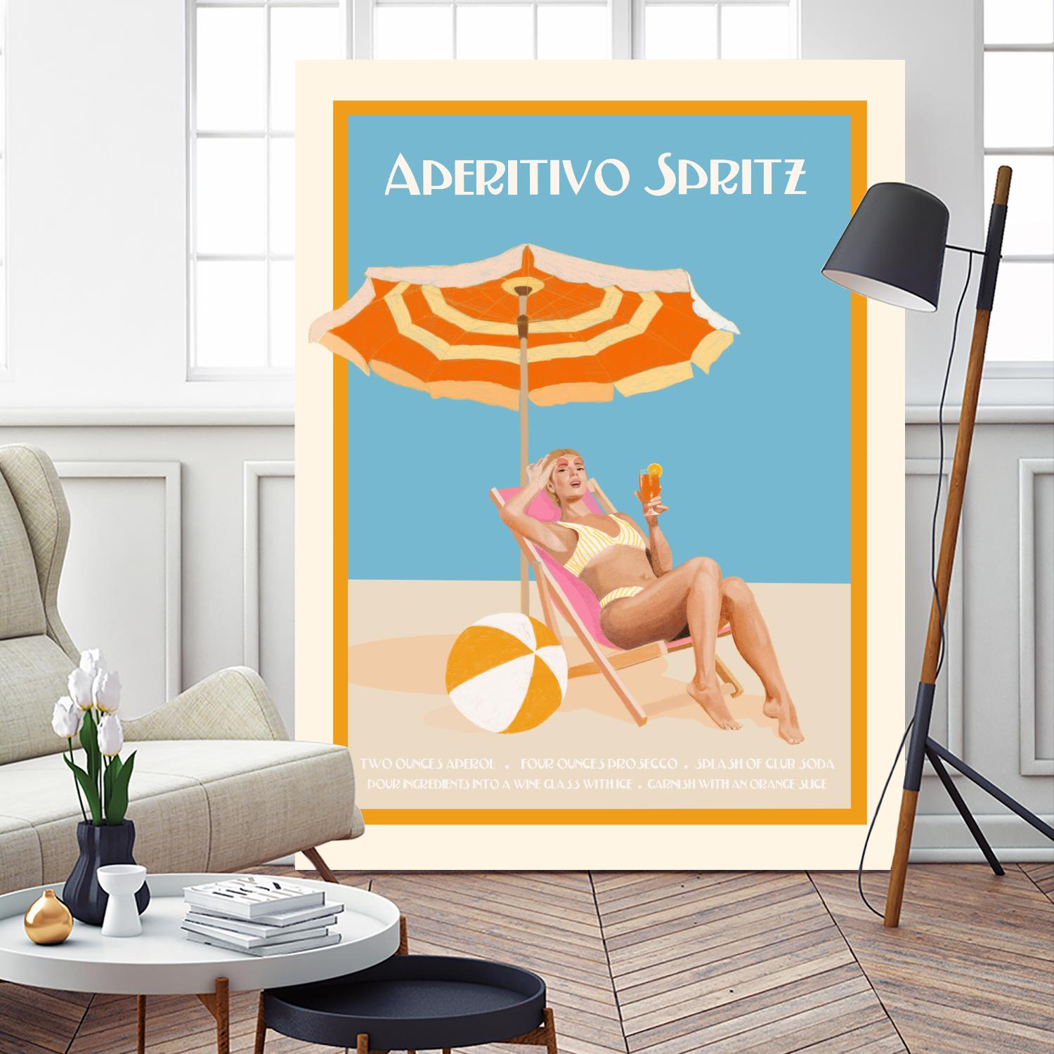 Aperitivo Spritz by Jenny Liz Rome on GIANT ART - orange figurative cocktail