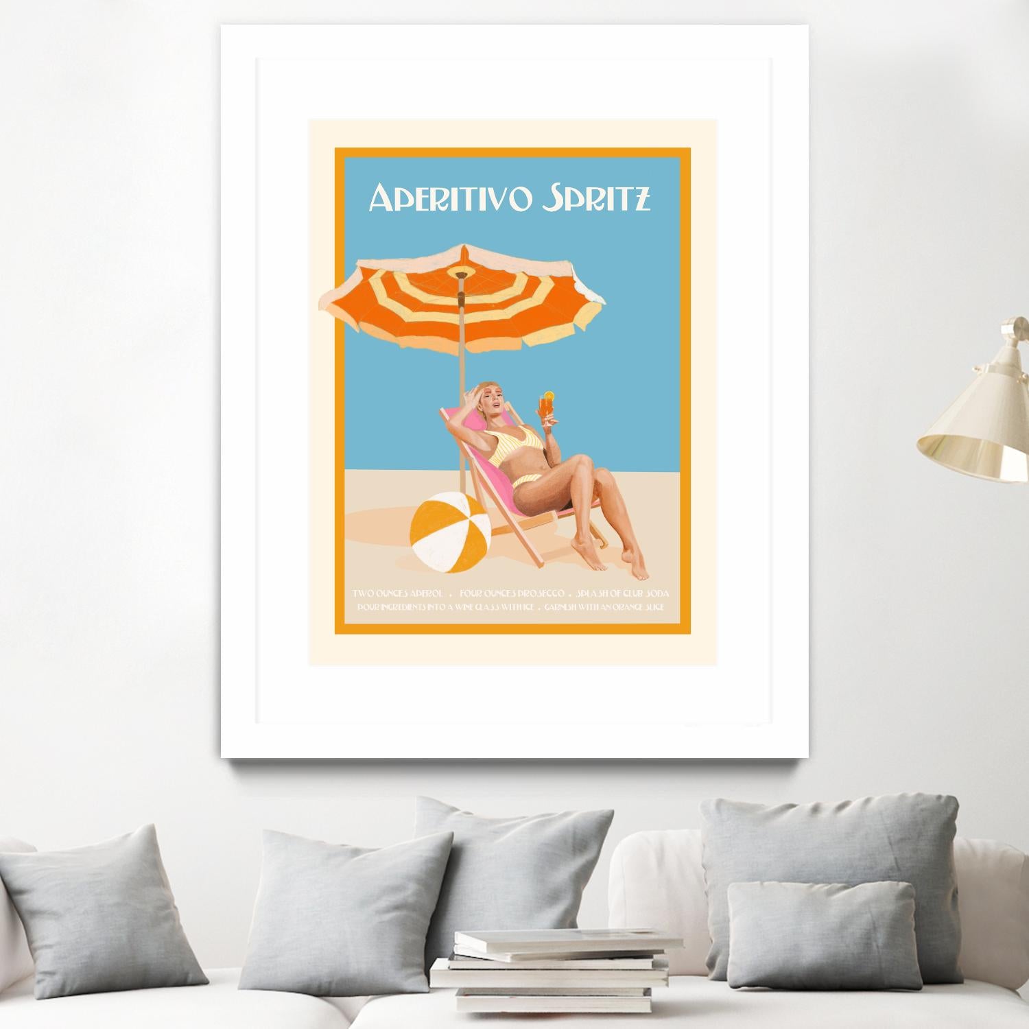 Aperitivo Spritz by Jenny Liz Rome on GIANT ART - orange figurative cocktail