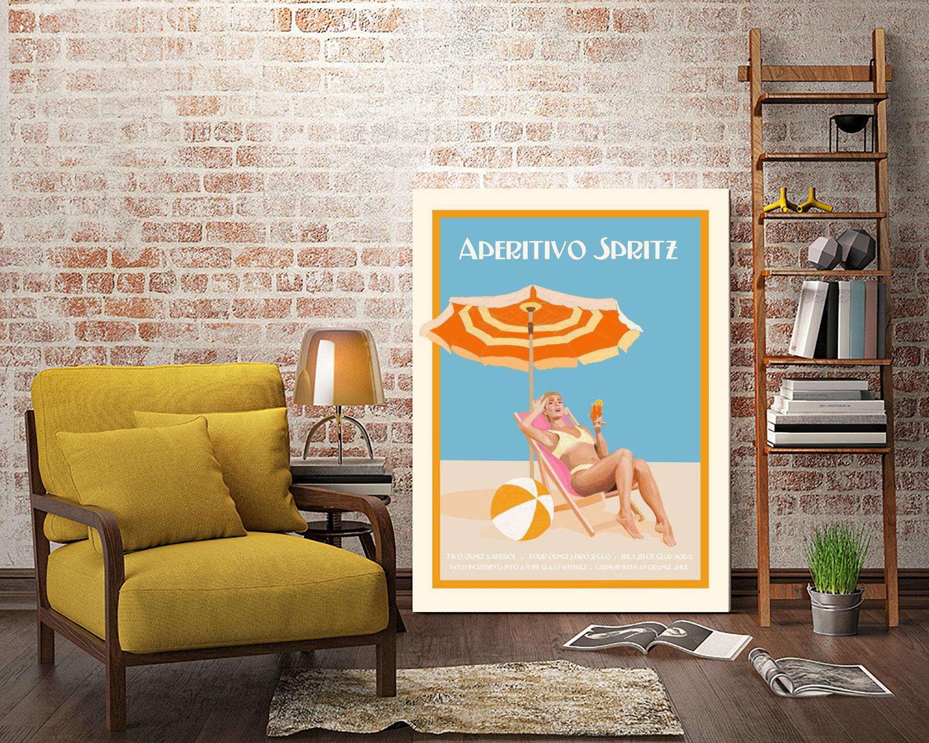 Aperitivo Spritz by Jenny Liz Rome on GIANT ART - orange figurative cocktail