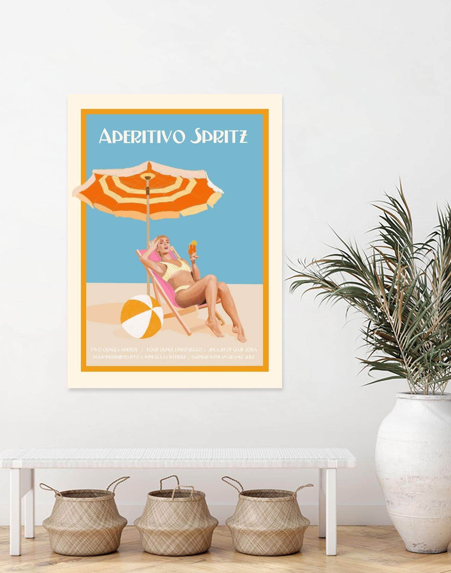 Aperitivo Spritz by Jenny Liz Rome on GIANT ART - orange figurative cocktail