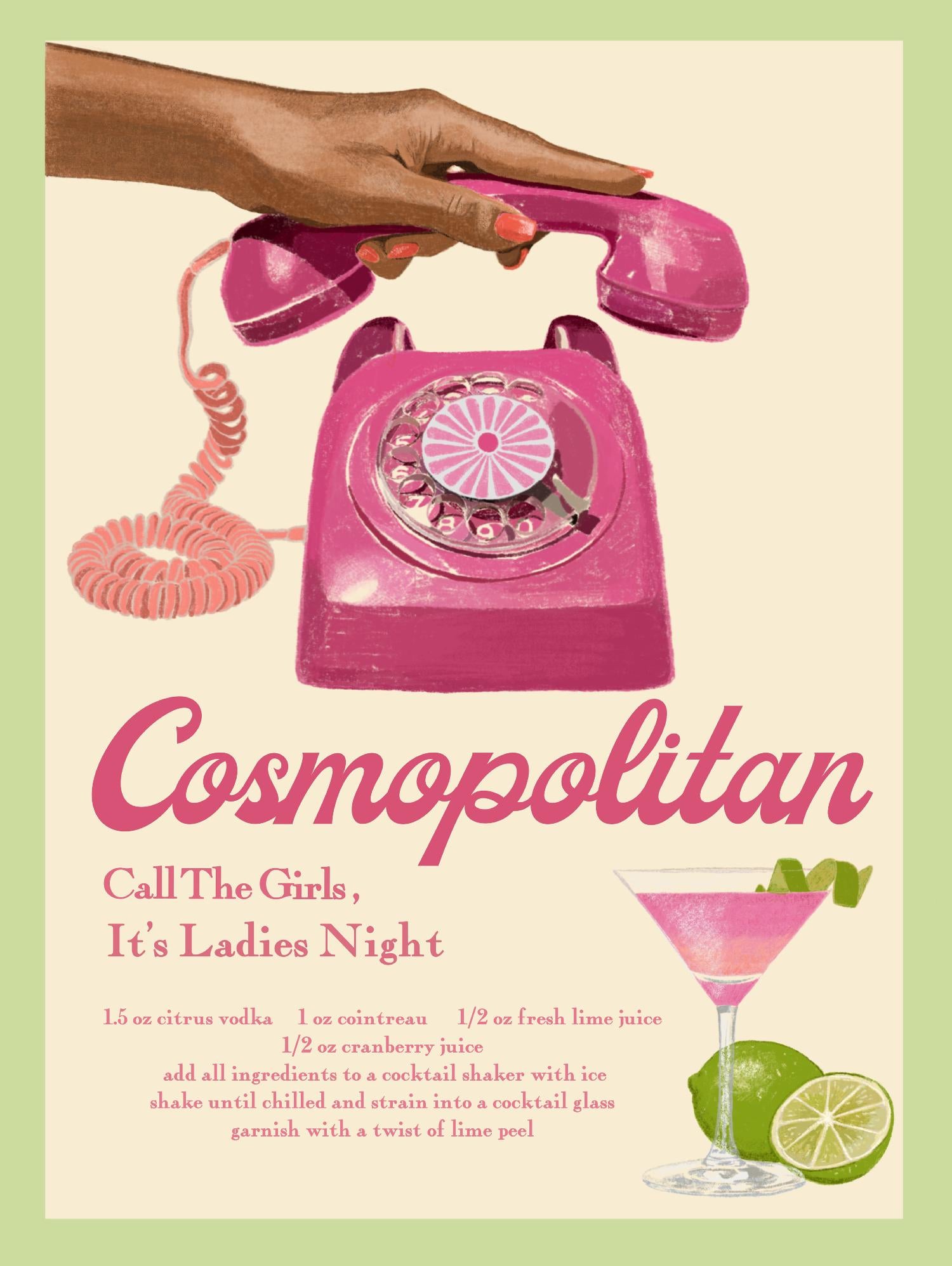 Cosmopolitan by Jenny Liz Rome on GIANT ART - pink typography drink