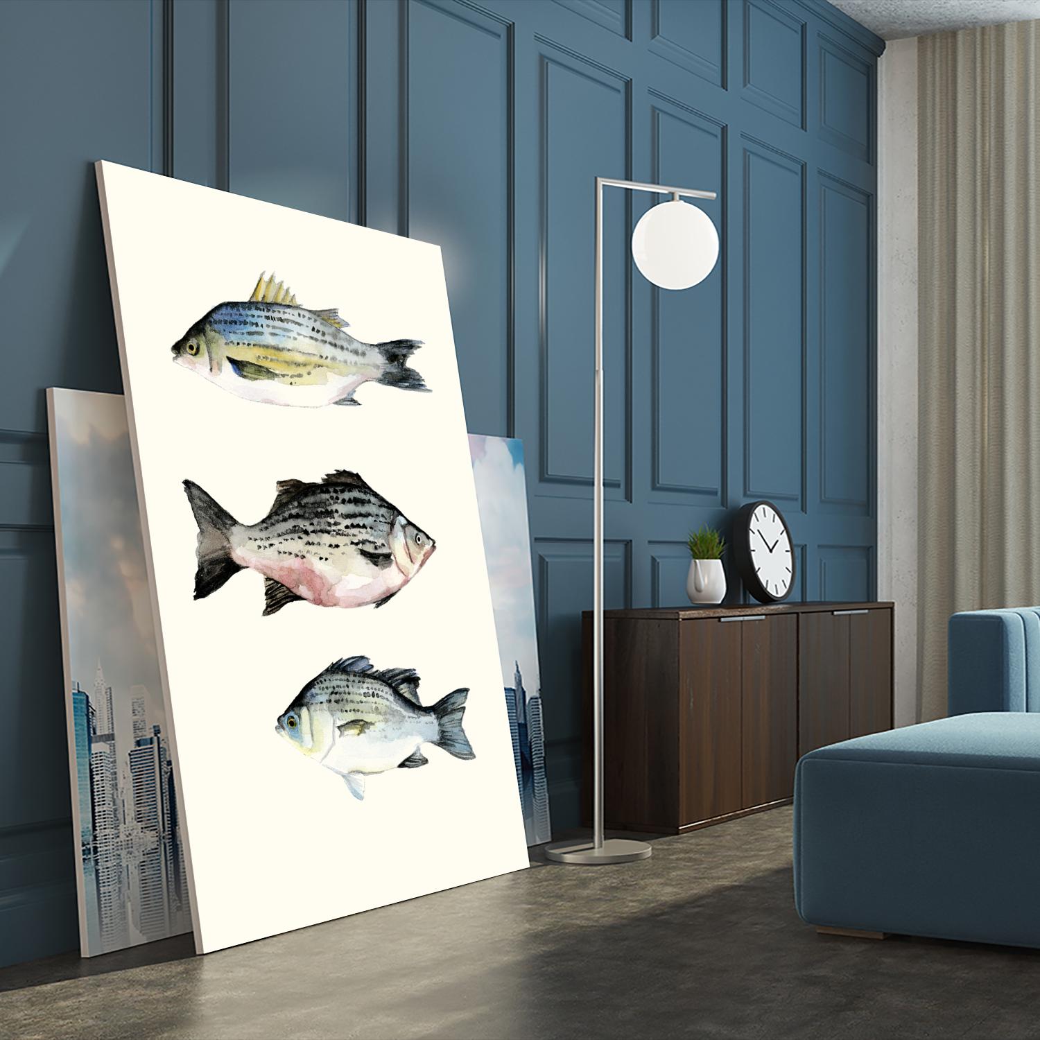 Fish Grouping 2 by Natasha Marie on GIANT ART - grey animals