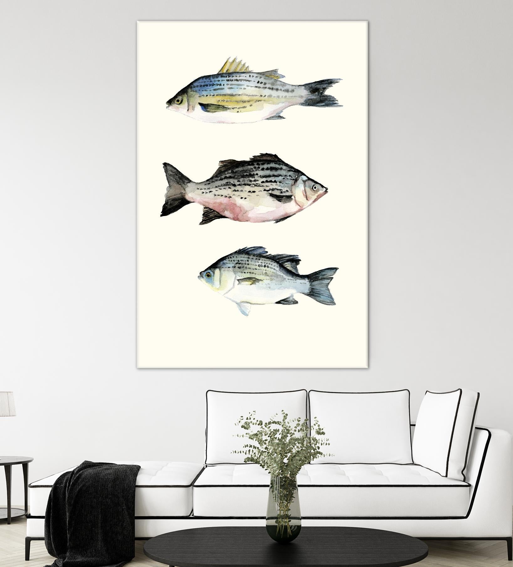 Fish Grouping 2 by Natasha Marie on GIANT ART - grey animals