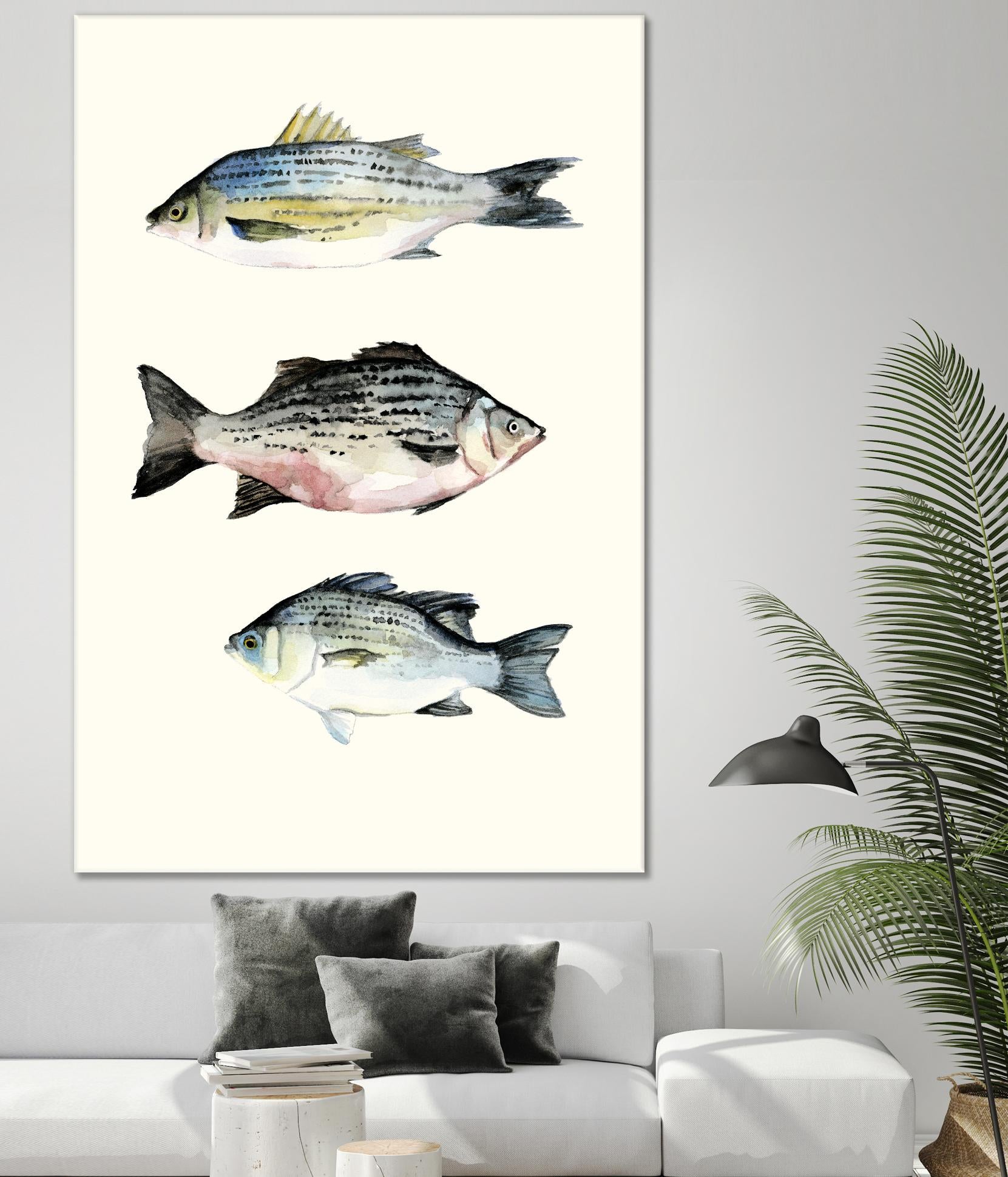 Fish Grouping 2 by Natasha Marie on GIANT ART - grey animals