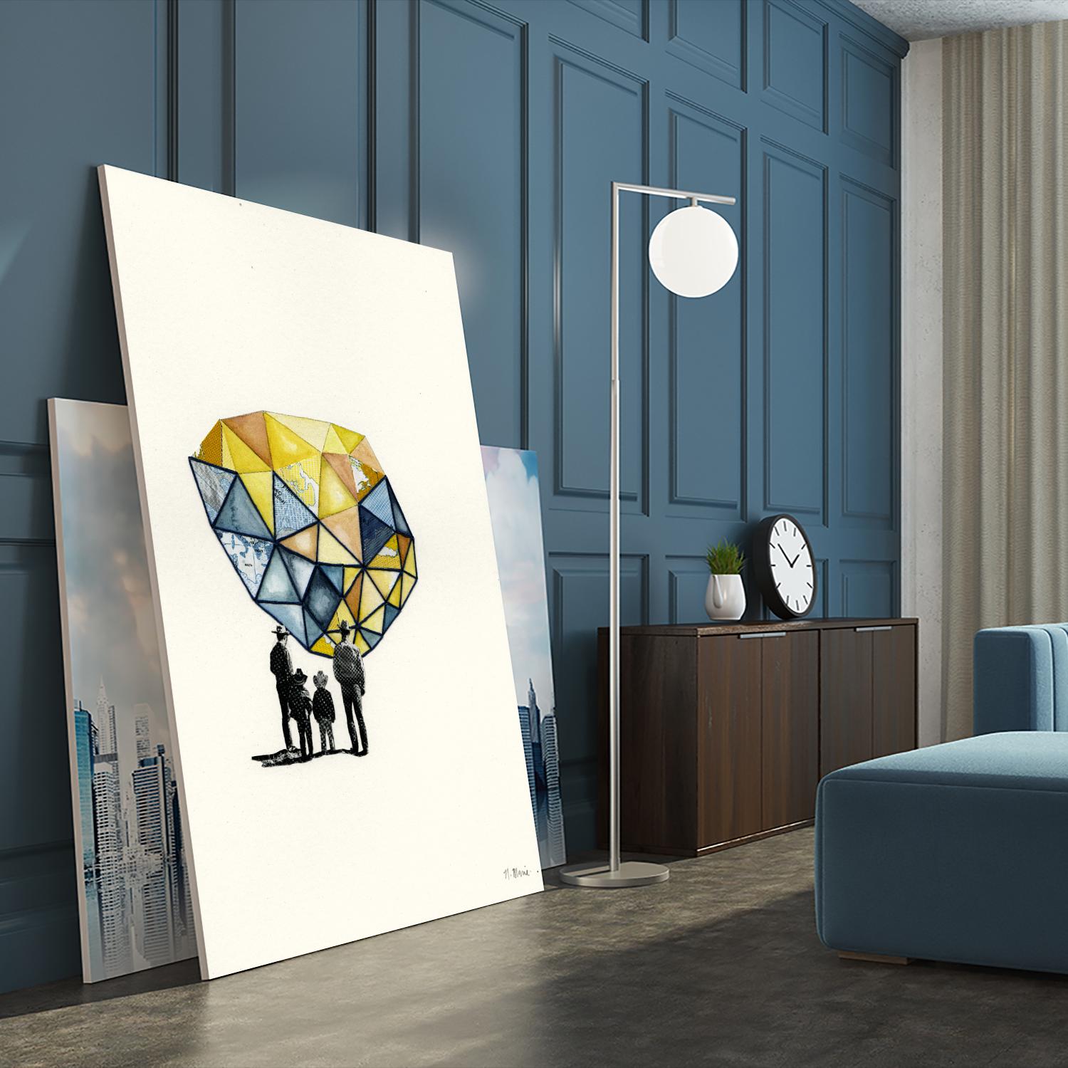 Embroidered Prism Collage 8 by Natasha Marie on GIANT ART - orange contemporary