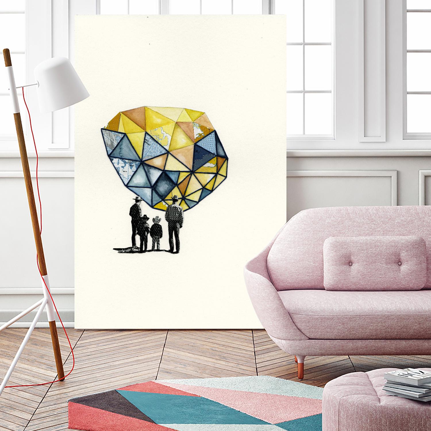 Embroidered Prism Collage 8 by Natasha Marie on GIANT ART - orange contemporary