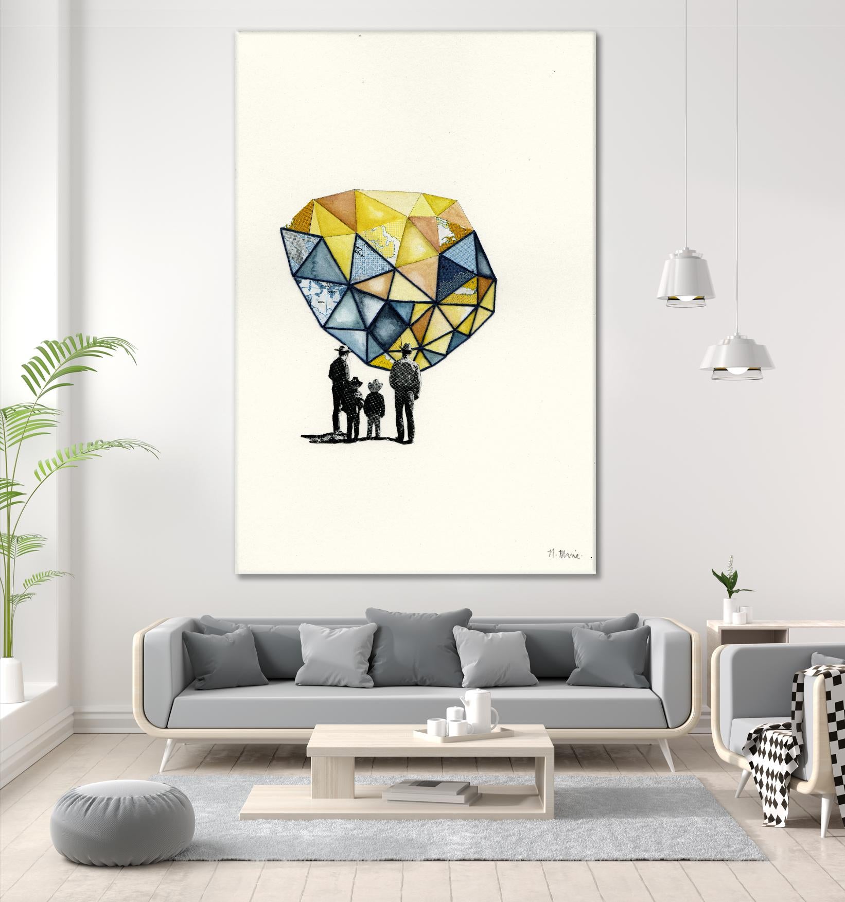 Embroidered Prism Collage 8 by Natasha Marie on GIANT ART - orange contemporary