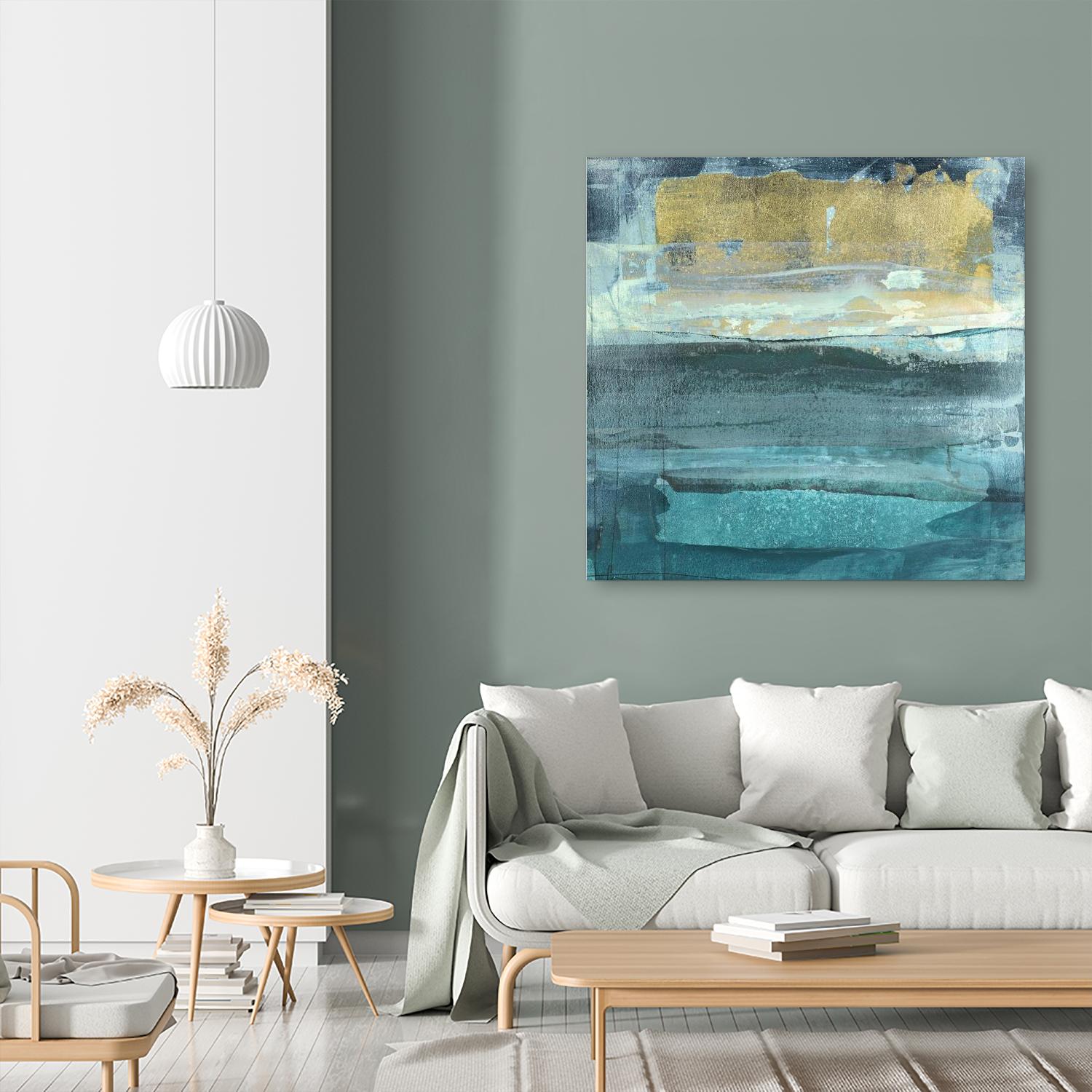 Indigo Evening 1 by Maeve Harris on GIANT ART - green abstract