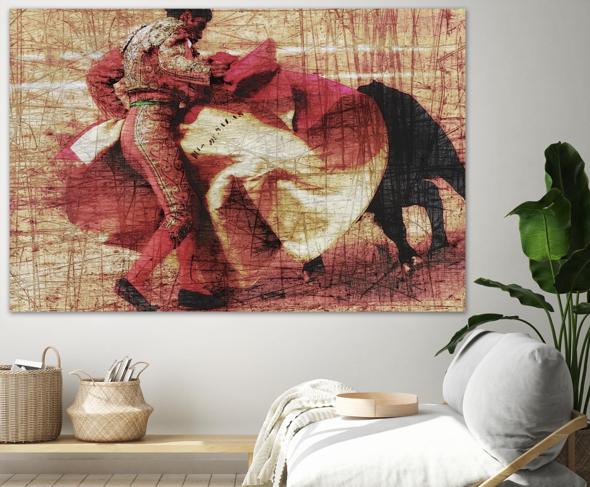San Miguel, Bullfight #1 by Doug Landreth on GIANT ART - red everyday life