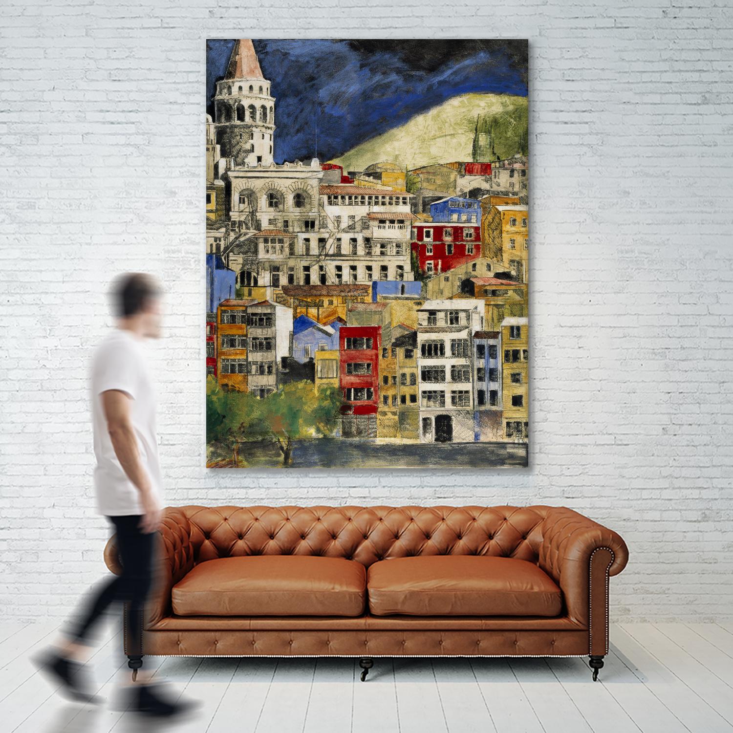 Urbana 1 by Susan Gillette on GIANT ART - beige city scene