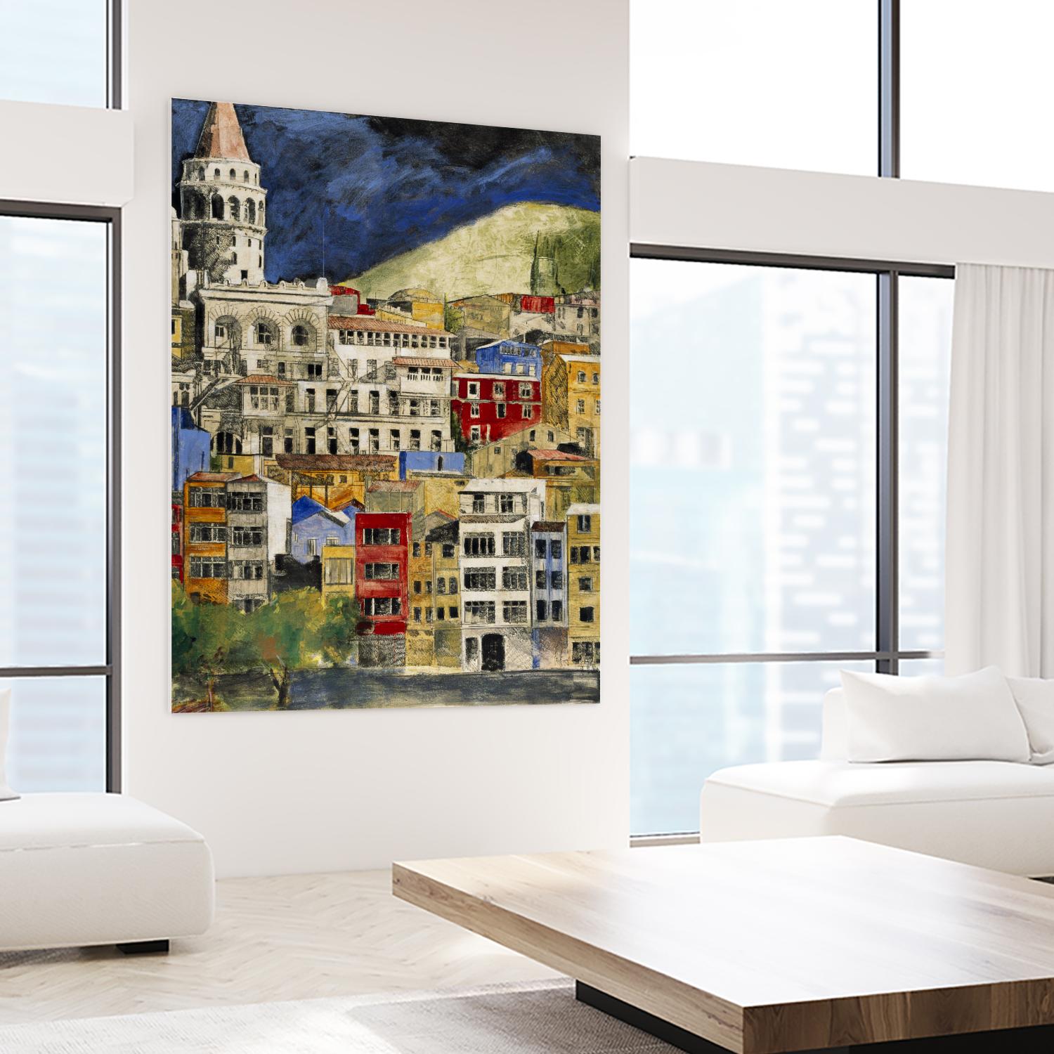 Urbana 1 by Susan Gillette on GIANT ART - beige city scene