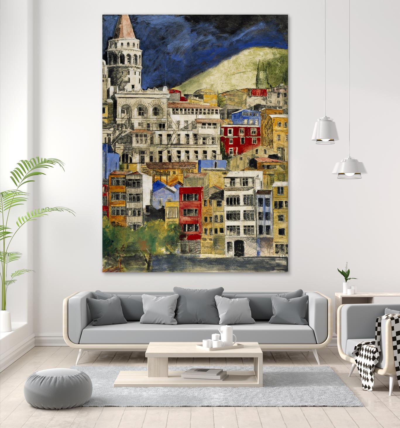 Urbana 1 by Susan Gillette on GIANT ART - beige city scene