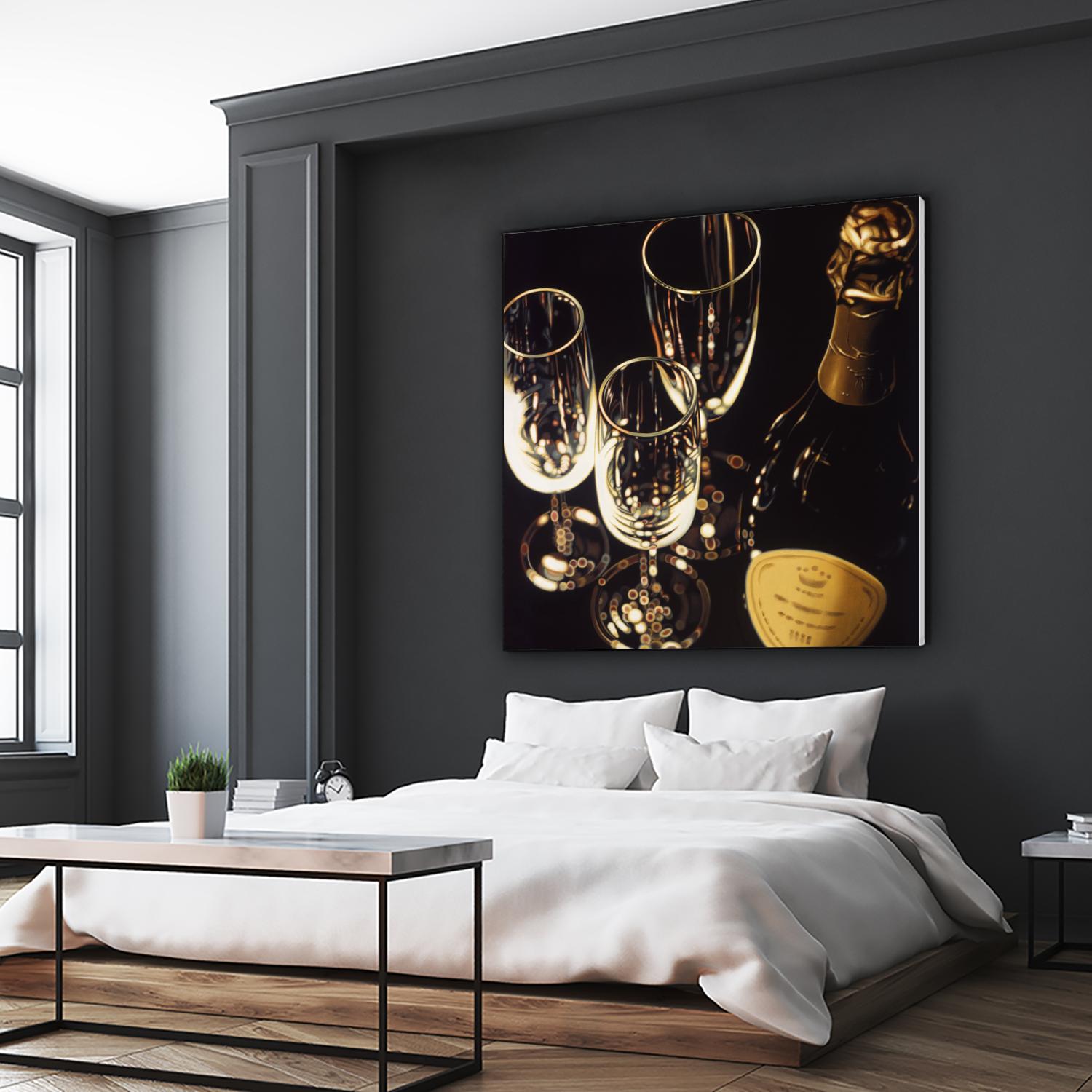 Champagne For Three by Ray Pelley on GIANT ART - white fruit-food-drink