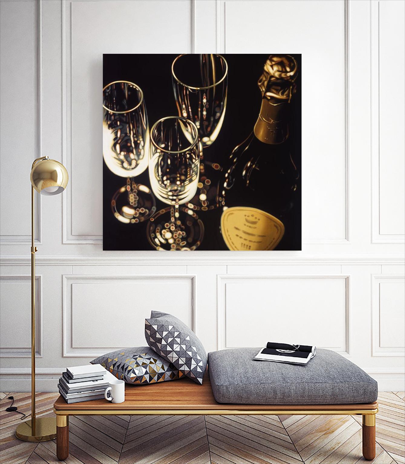 Champagne For Three by Ray Pelley on GIANT ART - white fruit-food-drink