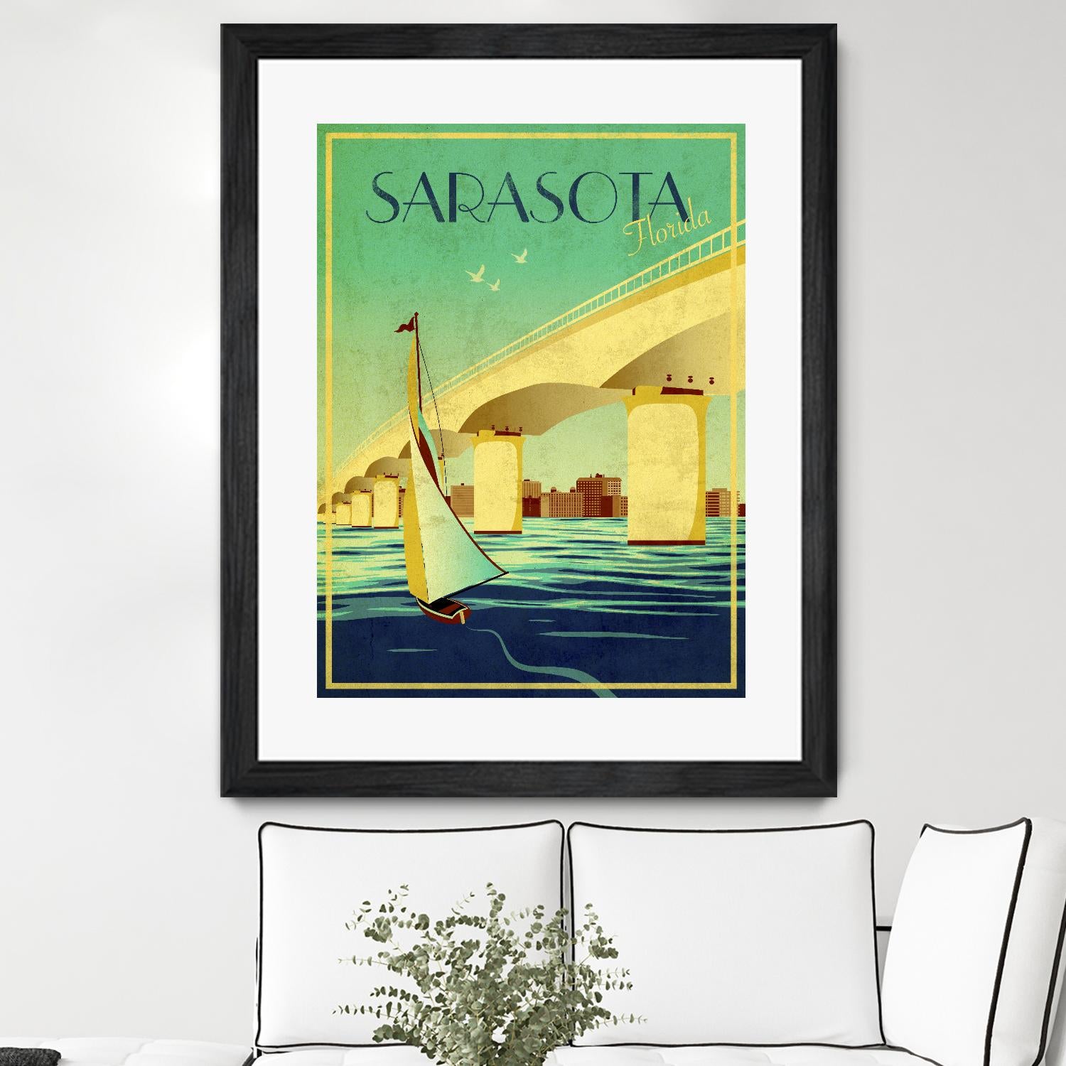 Sarasota by Stella Bradley on GIANT ART - green vintage affiche