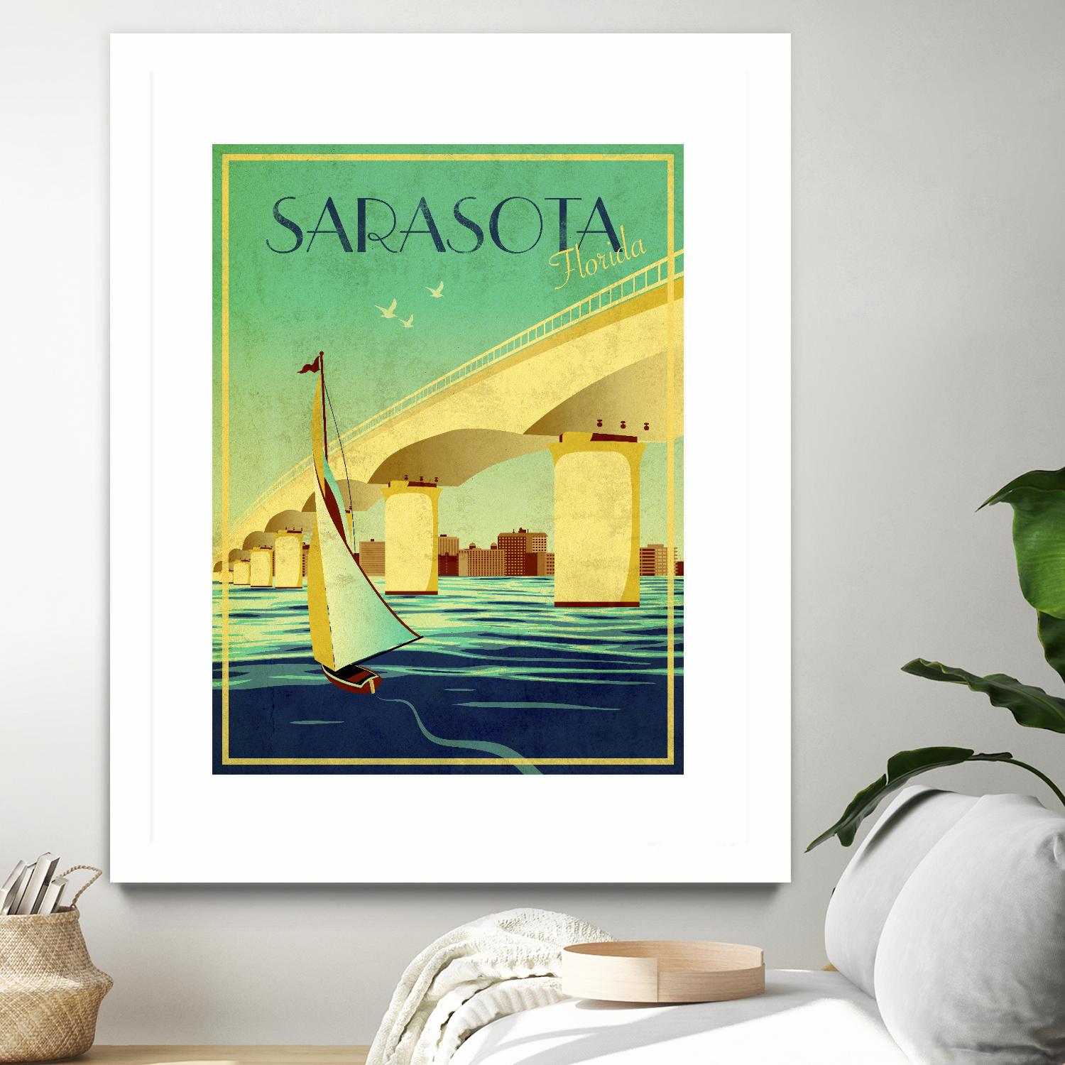 Sarasota by Stella Bradley on GIANT ART - green vintage affiche