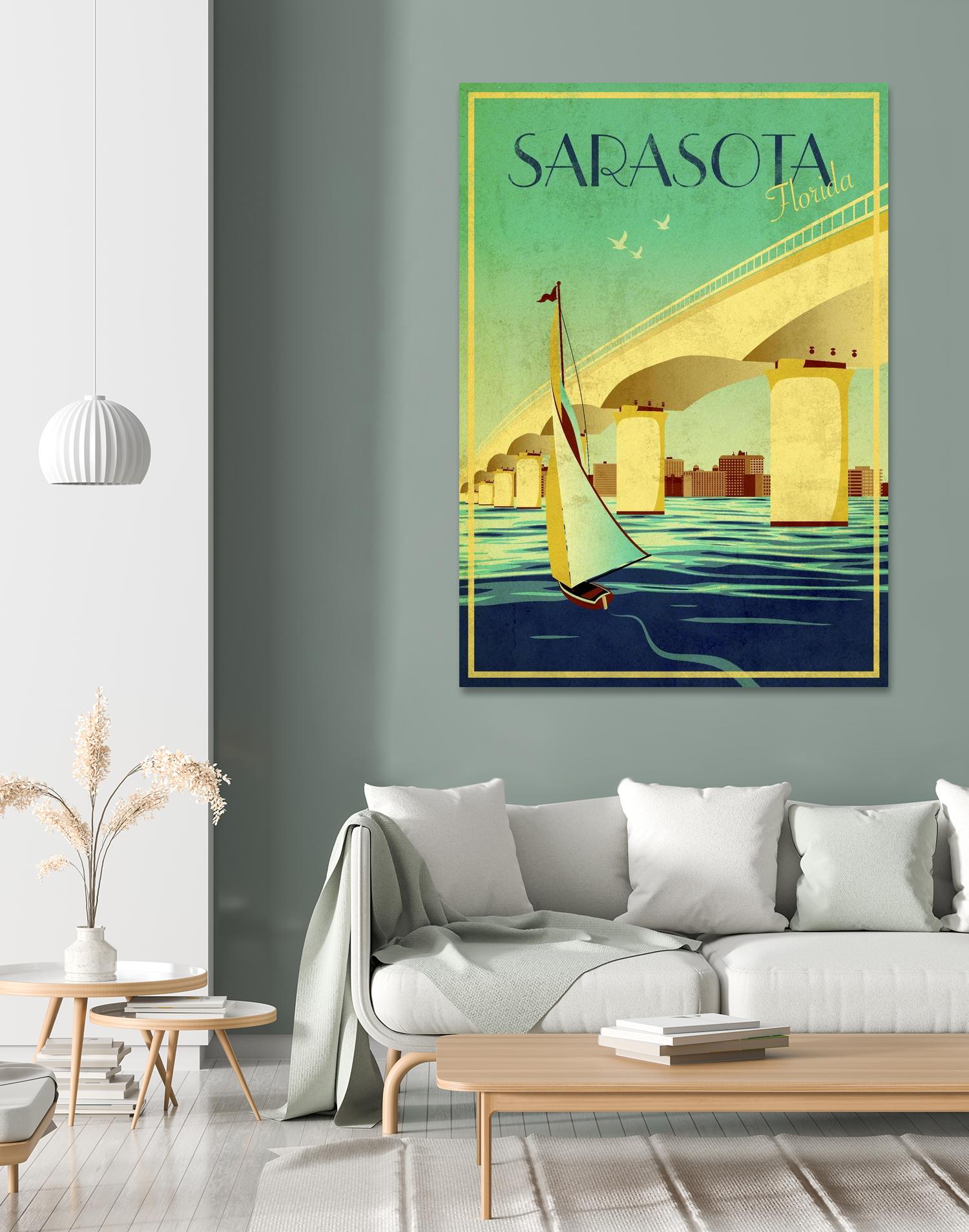 Sarasota by Stella Bradley on GIANT ART - green vintage affiche