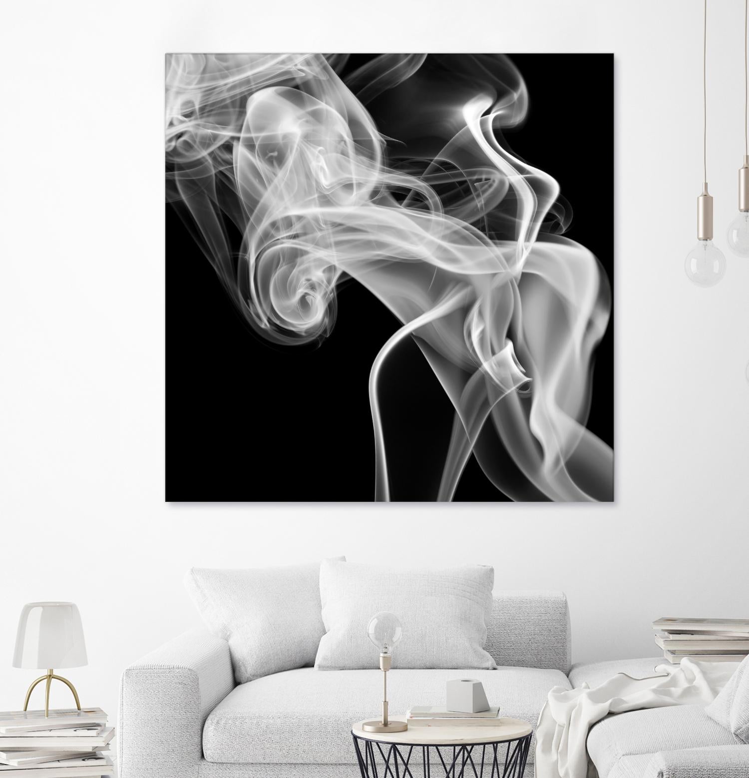 Black Smoke Abstract Square by GI ArtLab on GIANT ART - black abstract