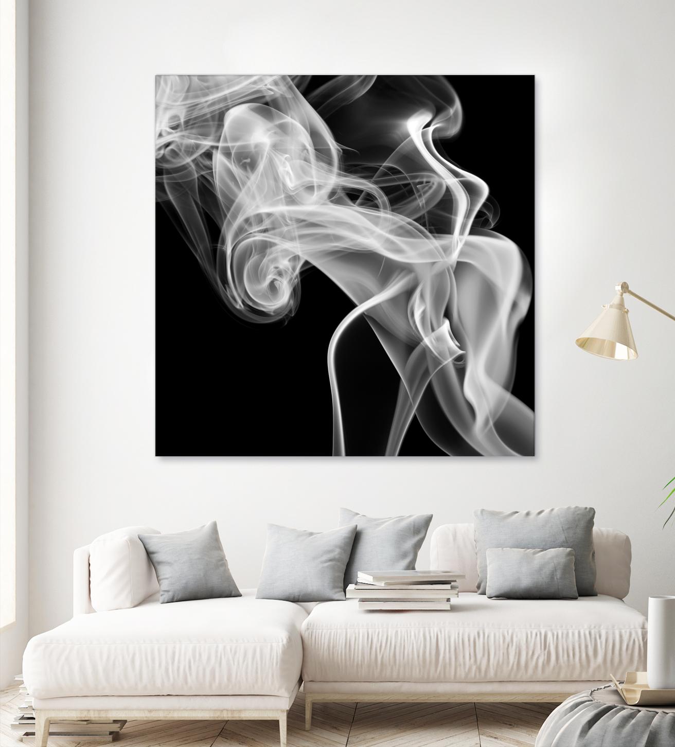 Black Smoke Abstract Square by GI ArtLab on GIANT ART - black abstract
