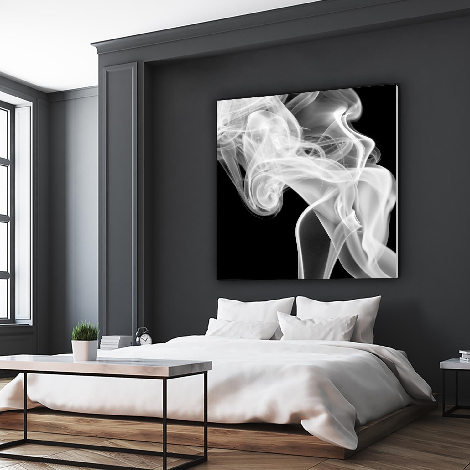 Black Smoke Abstract Square by GI ArtLab on GIANT ART - black abstract