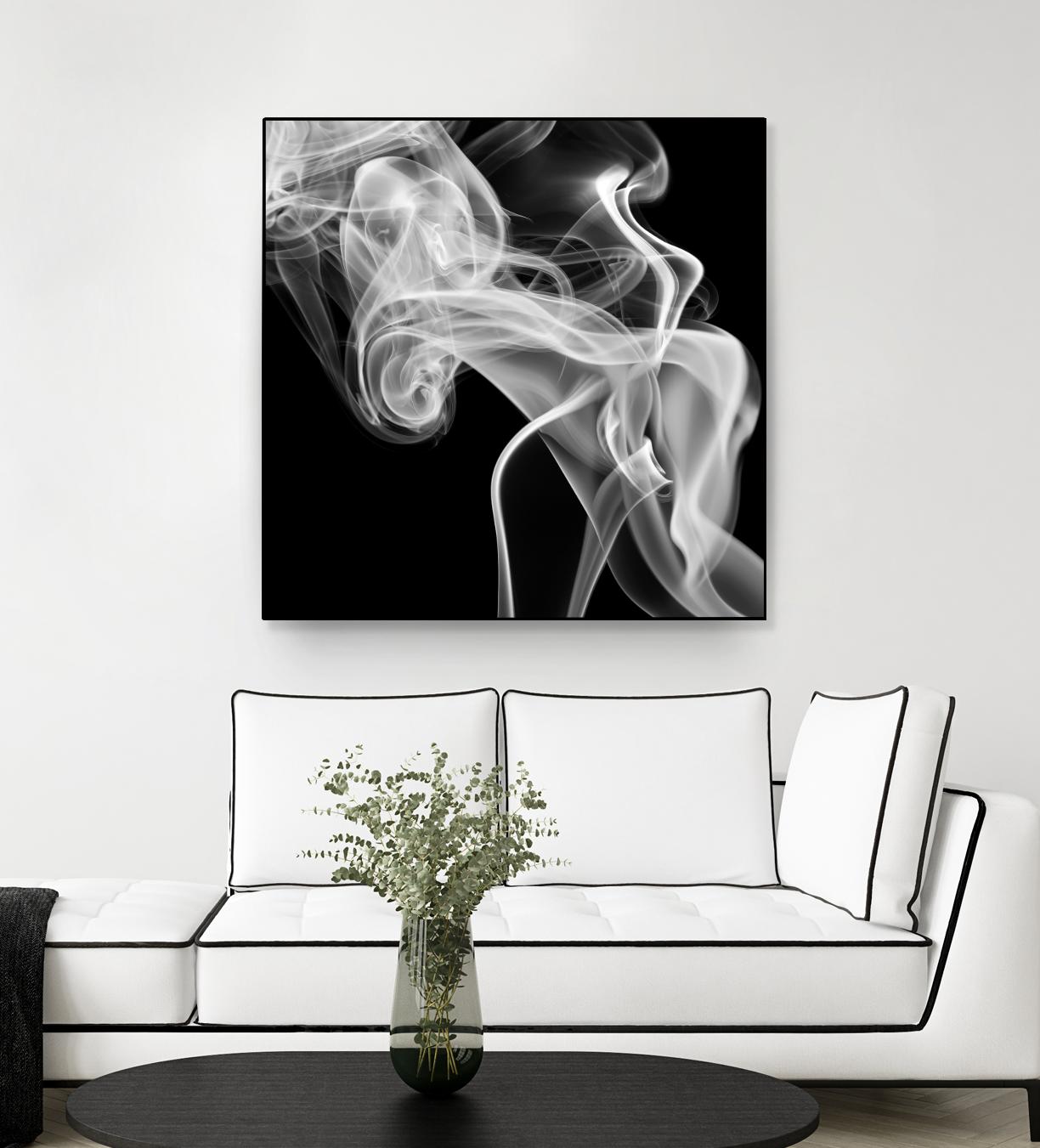 Black Smoke Abstract Square by GI ArtLab on GIANT ART - black abstract
