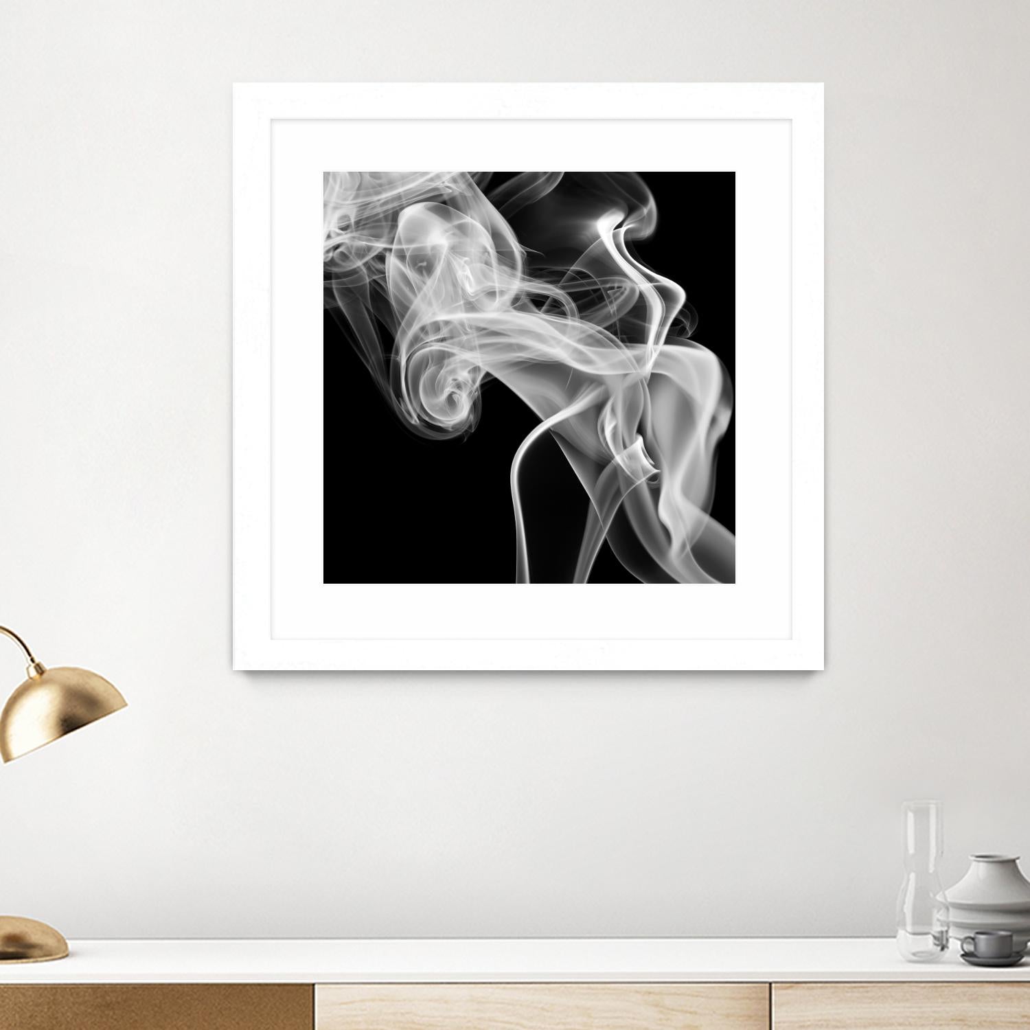 Black Smoke Abstract Square by GI ArtLab on GIANT ART - black abstract