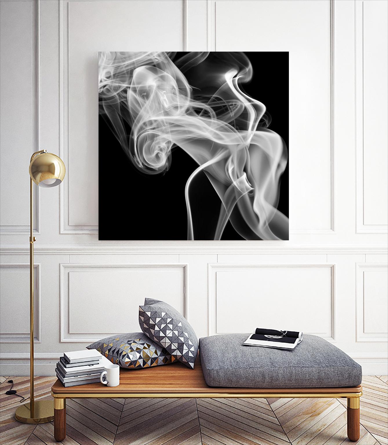 Black Smoke Abstract Square by GI ArtLab on GIANT ART - black abstract