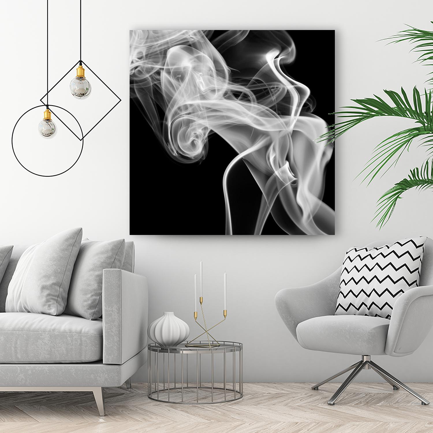 Black Smoke Abstract Square by GI ArtLab on GIANT ART - black abstract