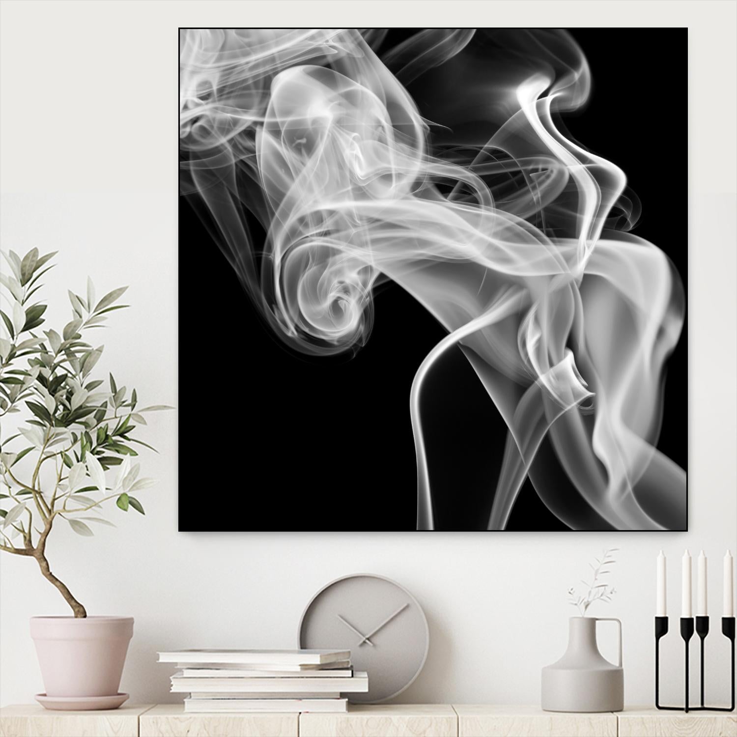 Black Smoke Abstract Square by GI ArtLab on GIANT ART - black abstract