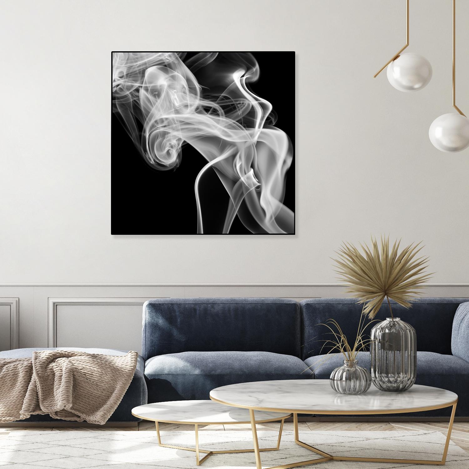 Black Smoke Abstract Square by GI ArtLab on GIANT ART - black abstract