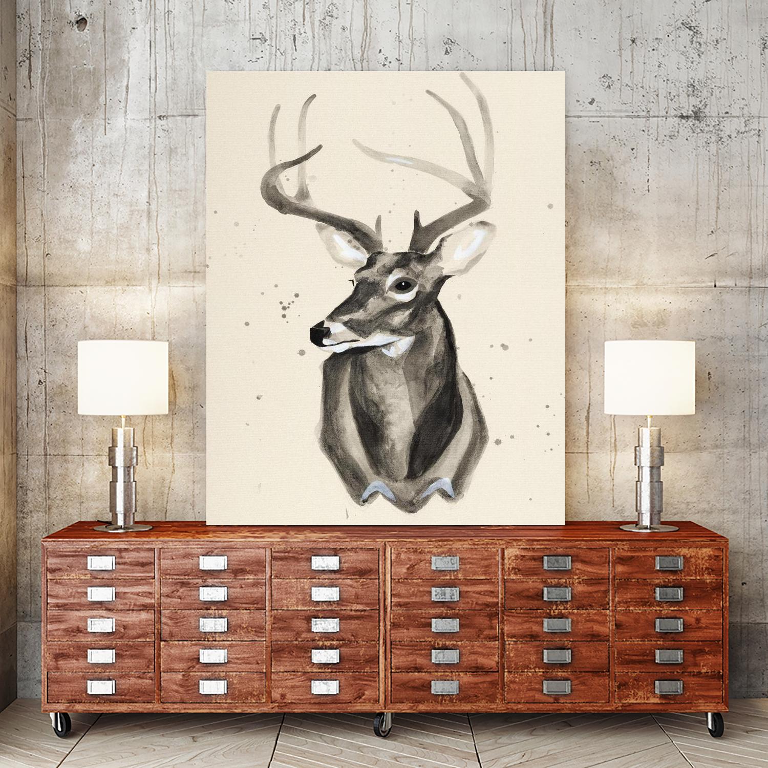 Watercolor Deer Head 3 by Ben Gordon on GIANT ART - beige animals