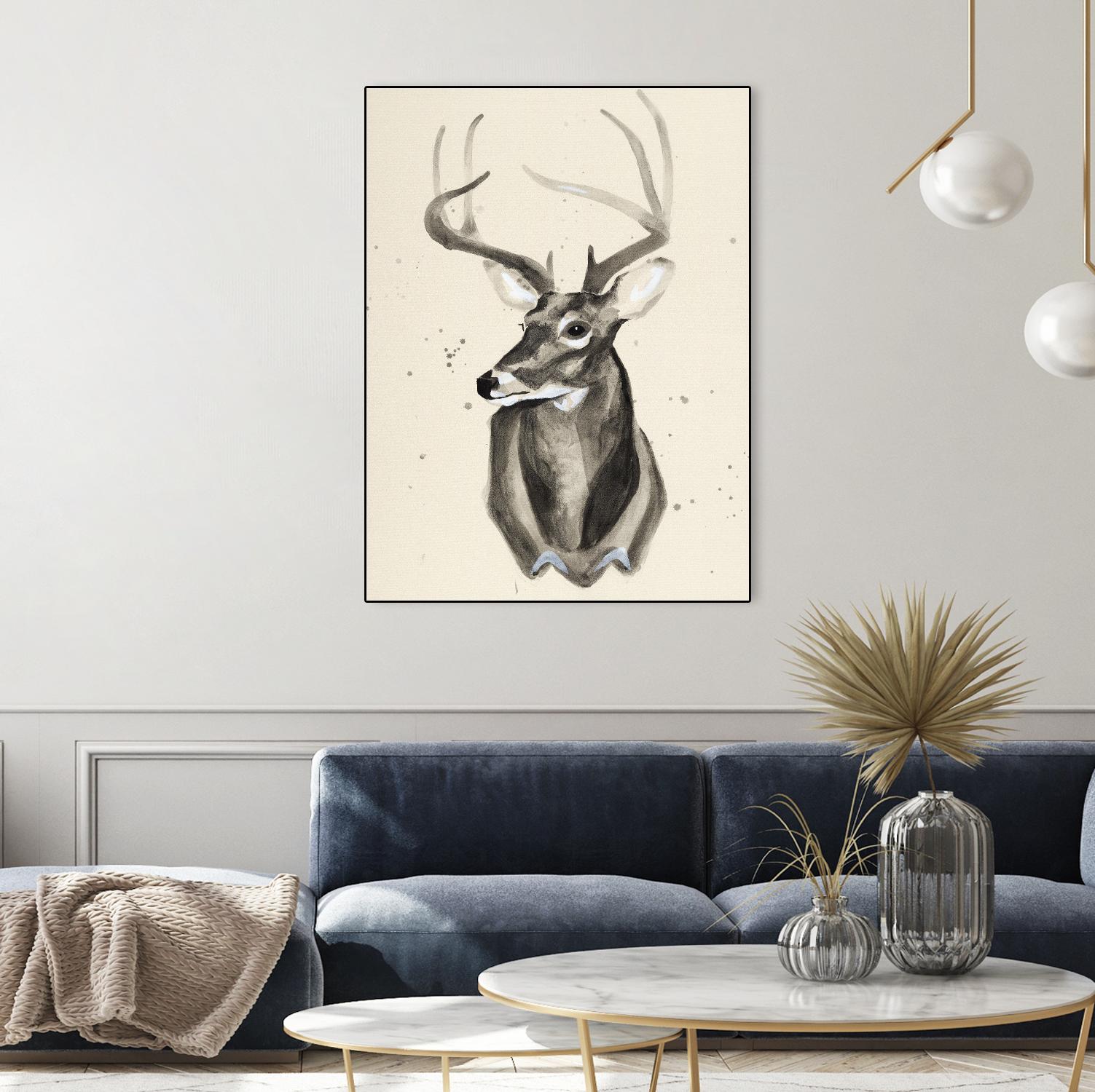 Watercolor Deer Head 3 by Ben Gordon on GIANT ART - beige animals
