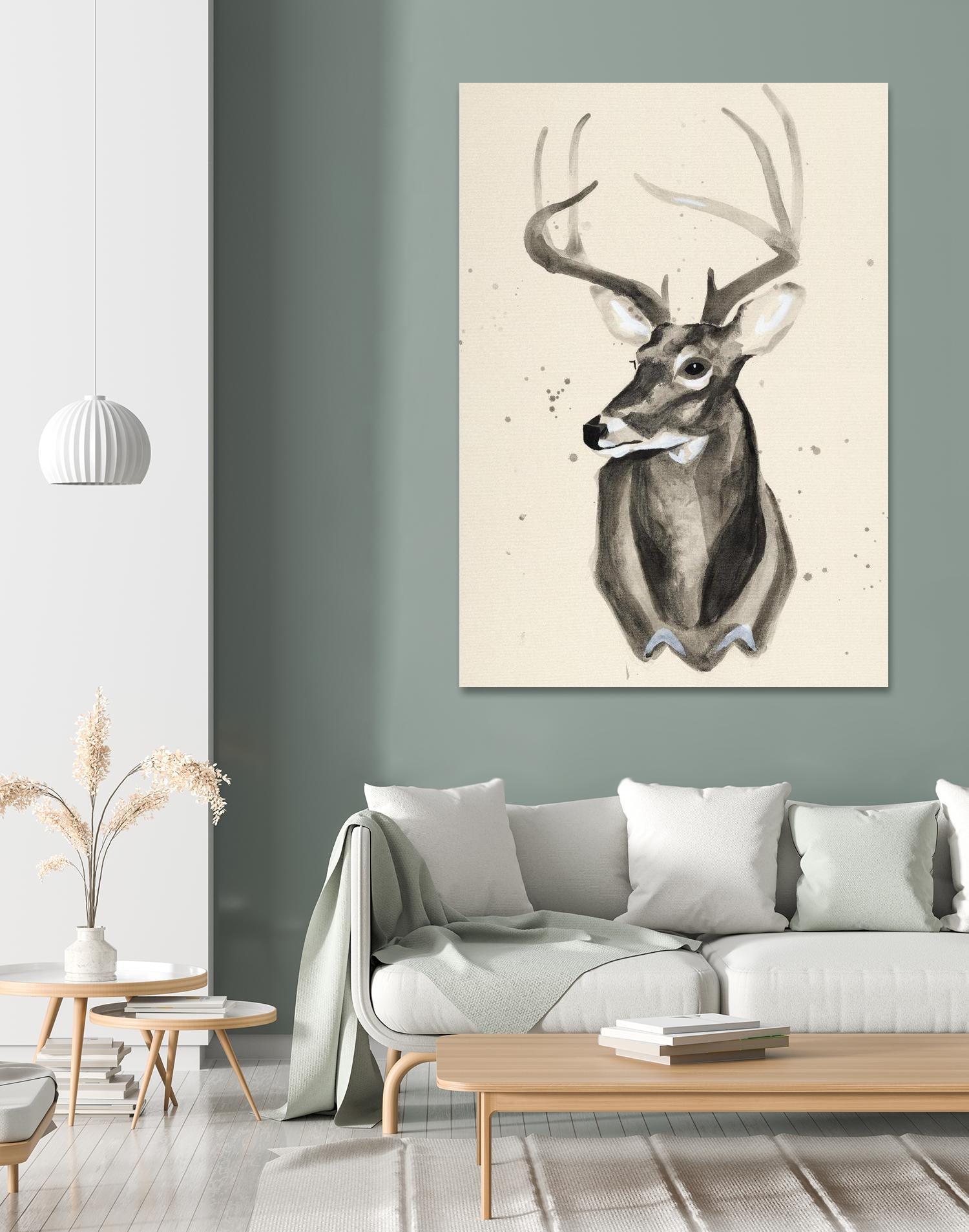 Watercolor Deer Head 3 by Ben Gordon on GIANT ART - beige animals