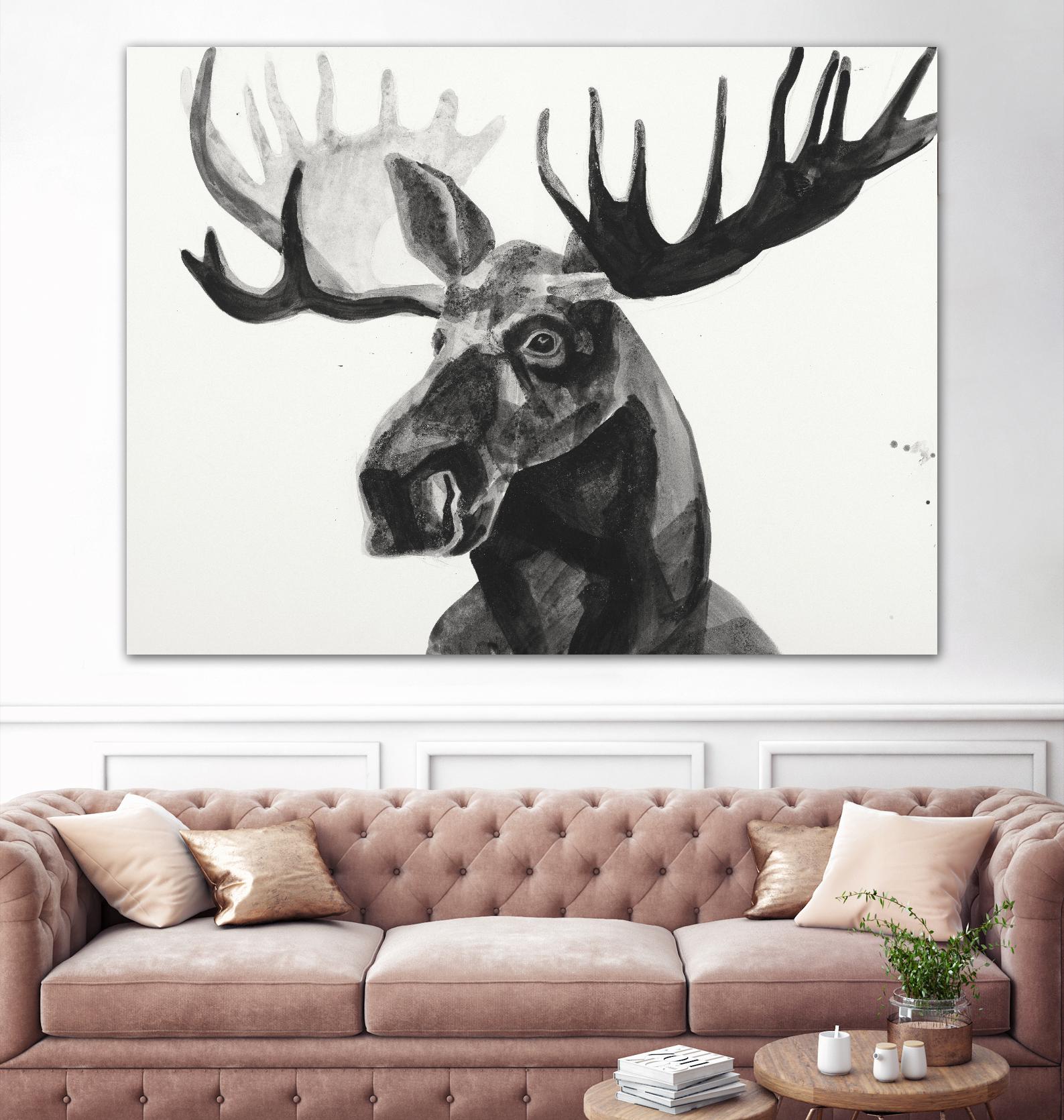 Watercolor Moose by Ben Gordon on GIANT ART - black animals