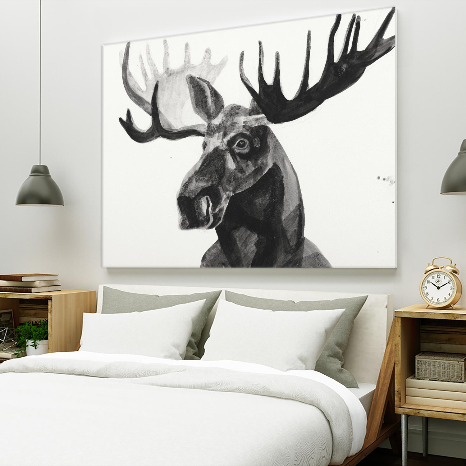 Watercolor Moose by Ben Gordon on GIANT ART - black animals