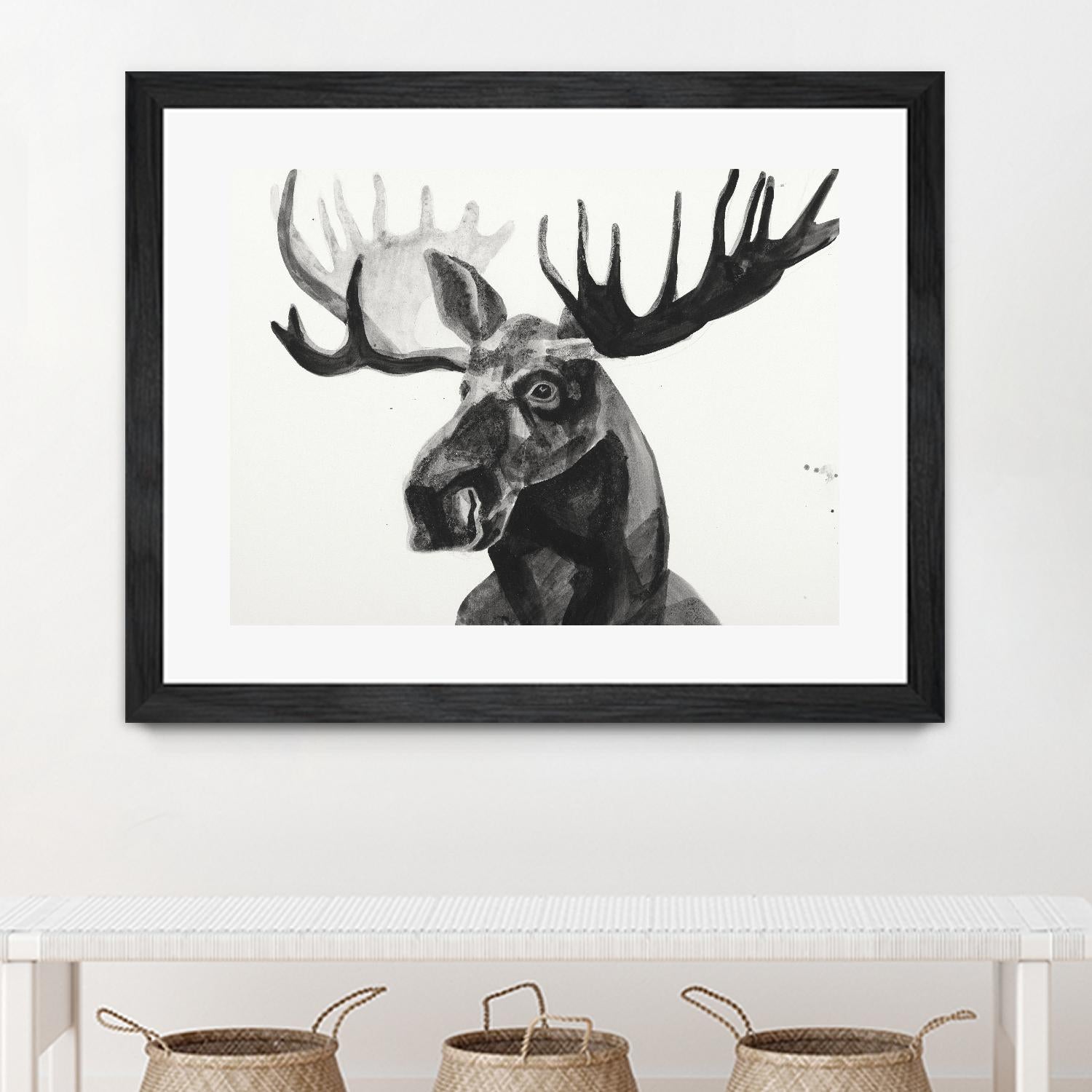 Watercolor Moose by Ben Gordon on GIANT ART - black animals