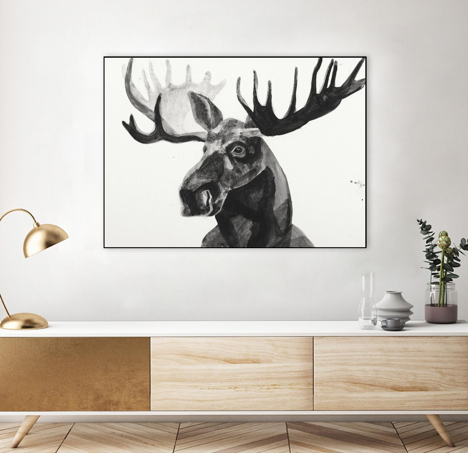 Watercolor Moose by Ben Gordon on GIANT ART - black animals