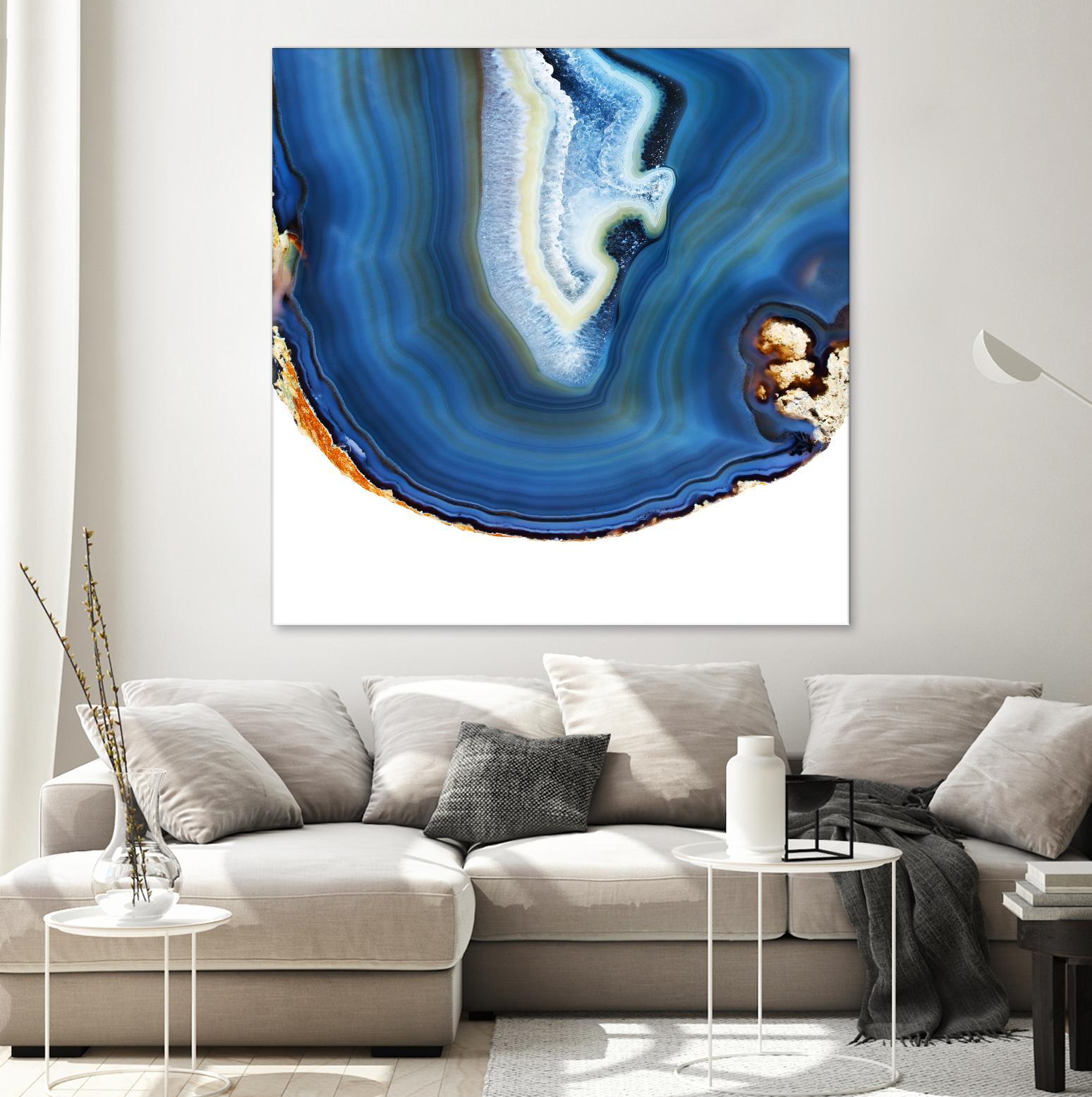 Cobalt Blue Agate A by GI ArtLab on GIANT ART - white abstract